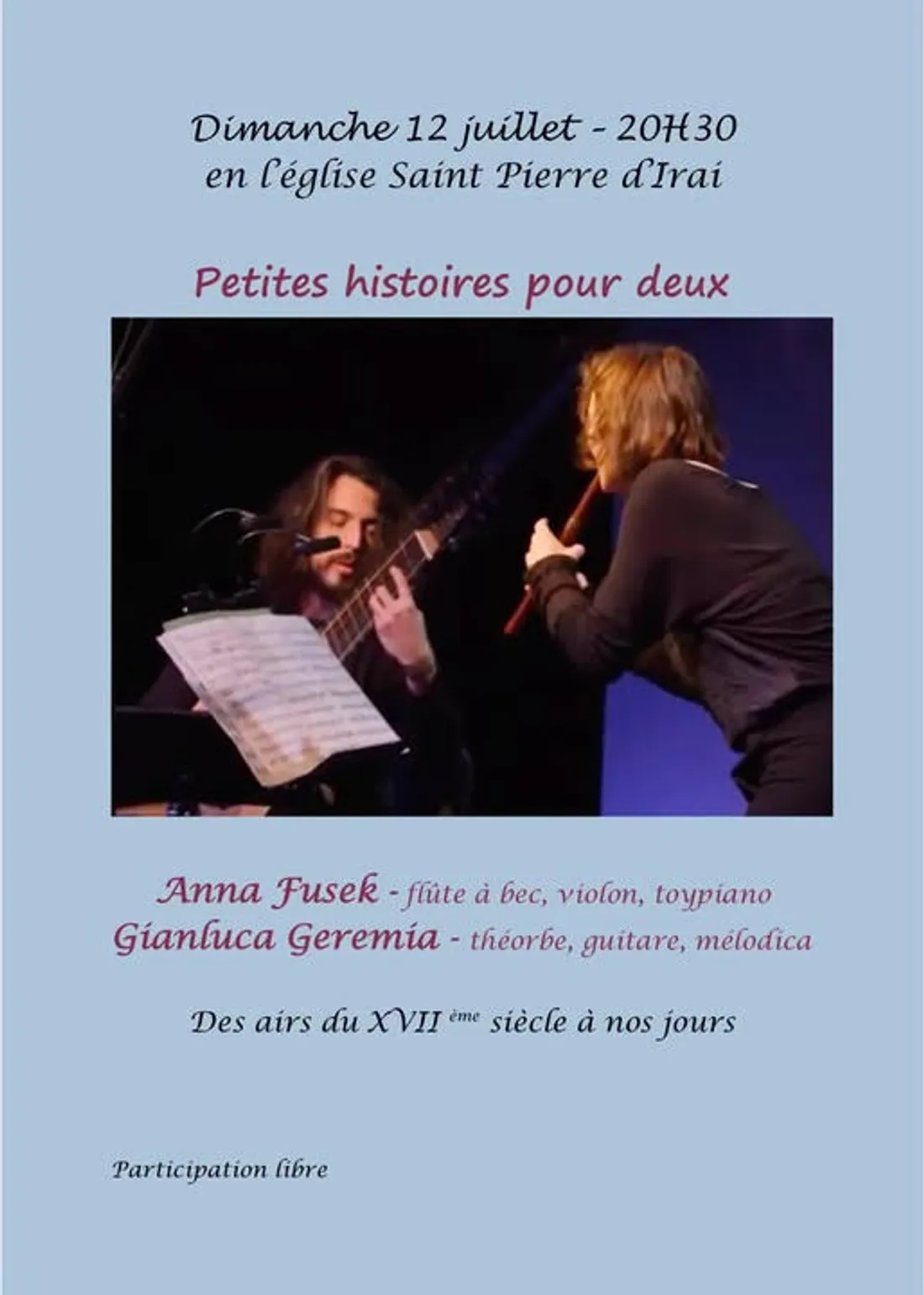 IRAI (61) - Concert : Petites Histoires pour Deux