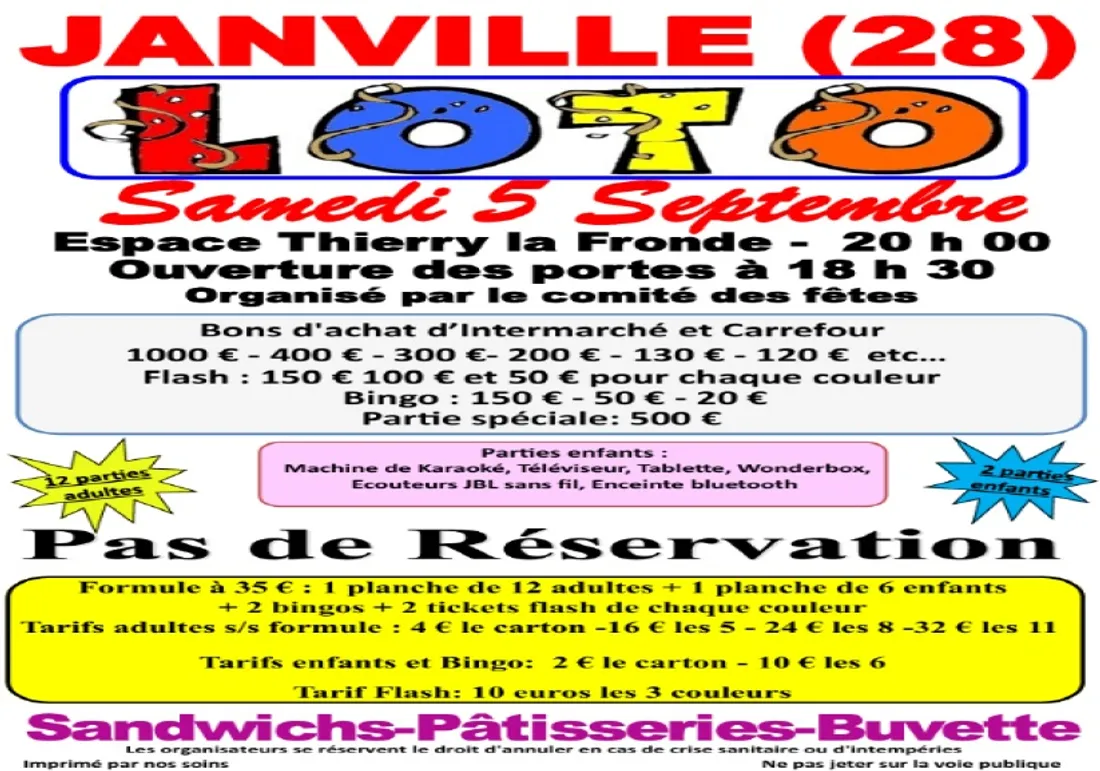 JANVILLE - Loto du comité des fêtes