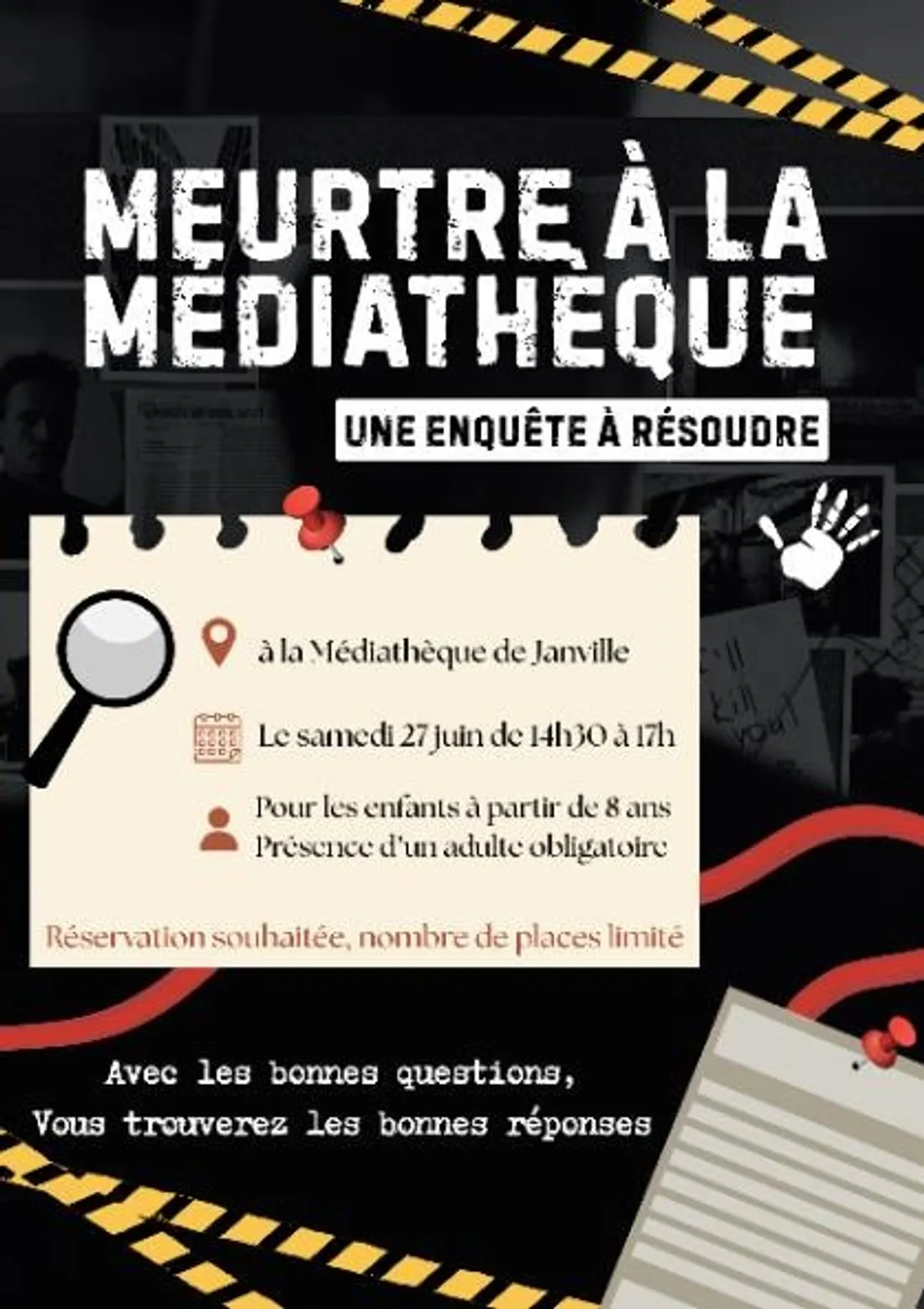 JANVILLE - Enquête à résoudre : Meurtre à la médiathèque