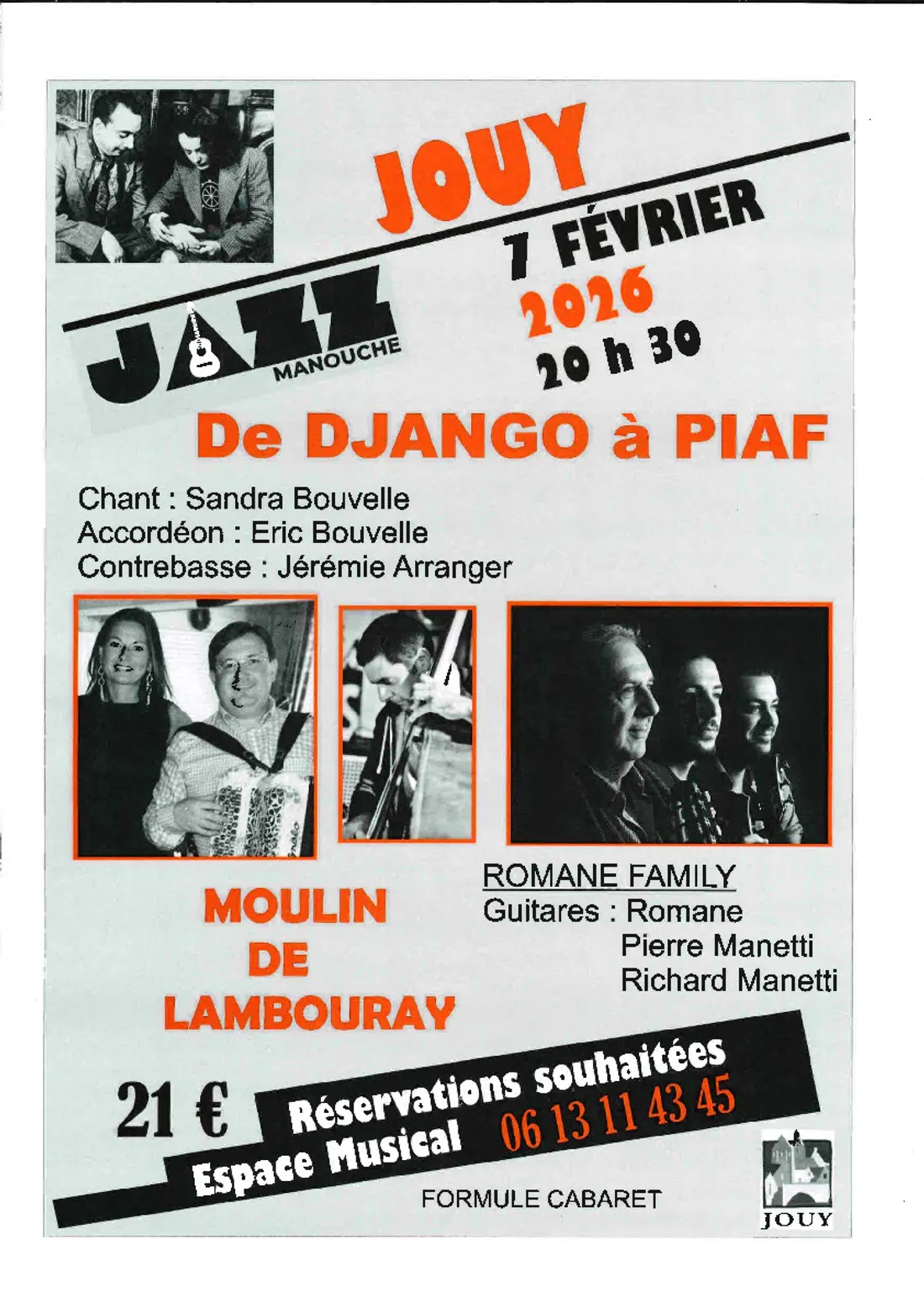 JOUY - Concert jazz manouche : De Django à Piaf