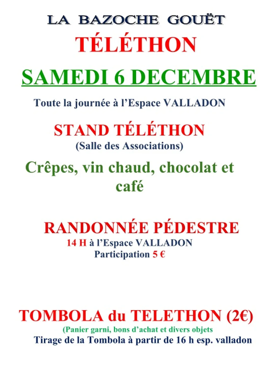 LA BAZOCHE-GOUËT - Téléthon