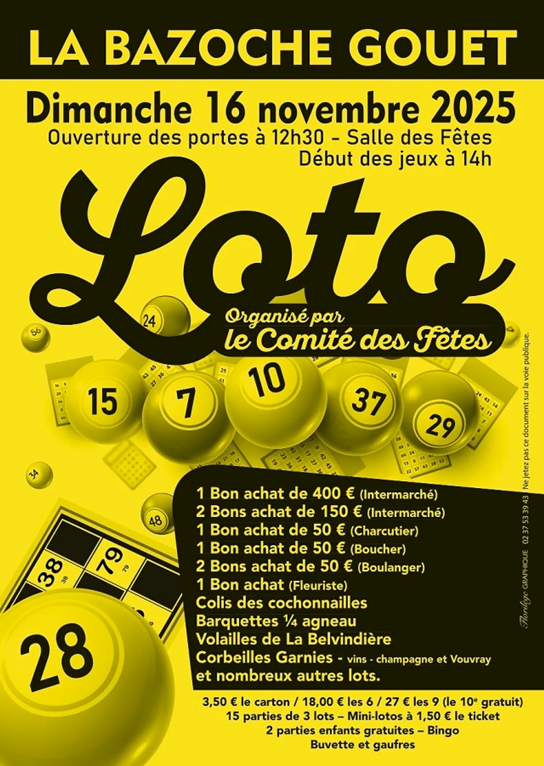 LA BAZOCHE-GOUËT - Loto du comité des fêtes