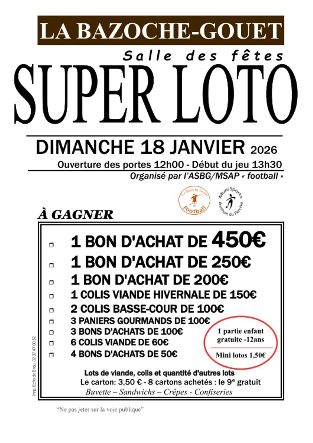 LA BAZOCHE-GOUËT - Loto du foot