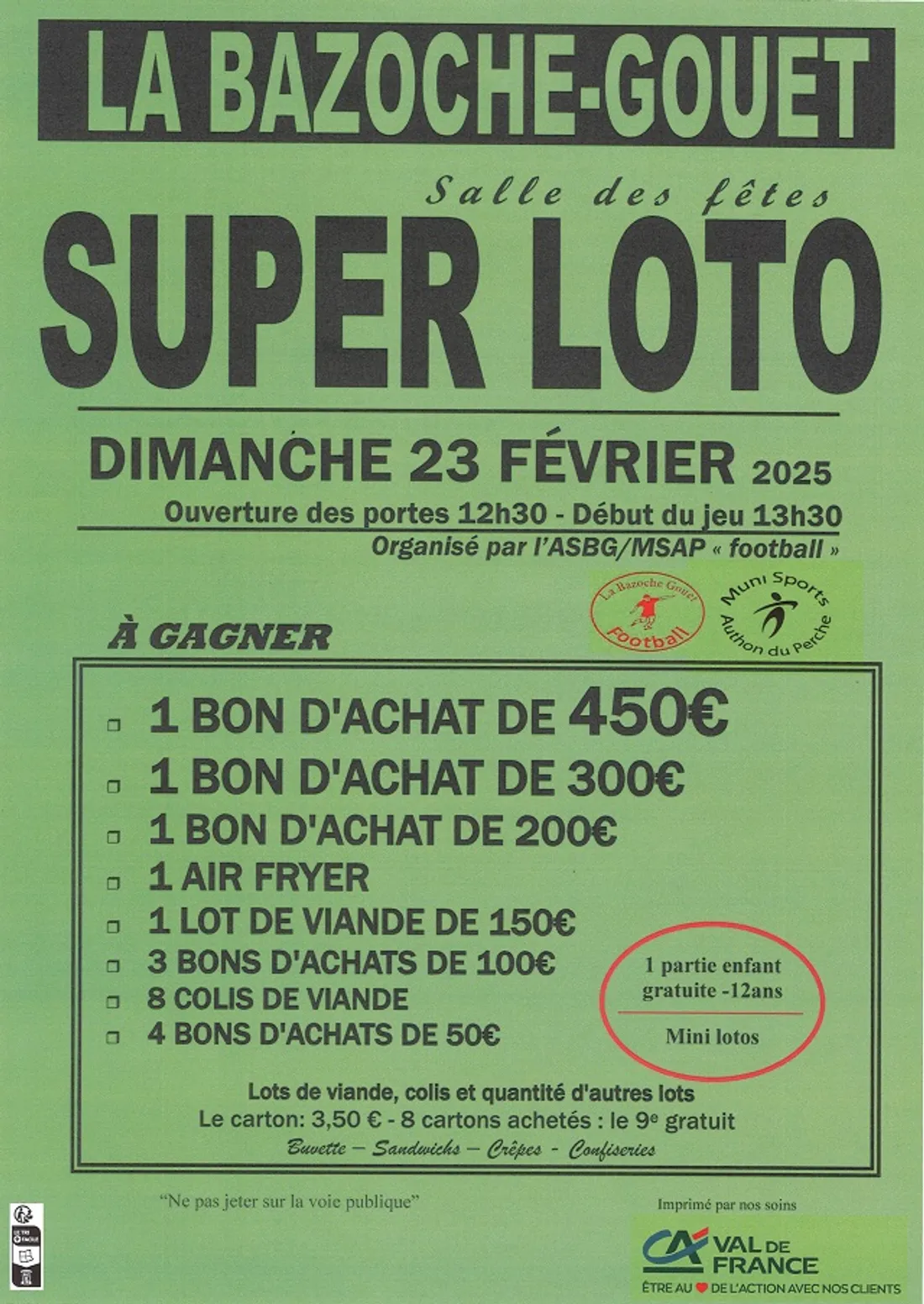LA BAZOCHE-GOUËT - Loto de l'ASGB/MSAP Football
