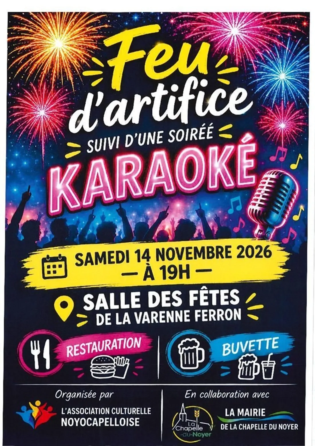 LA CHAPELLE-DU-NOYER - Feu d'artifice et soirée karaoké