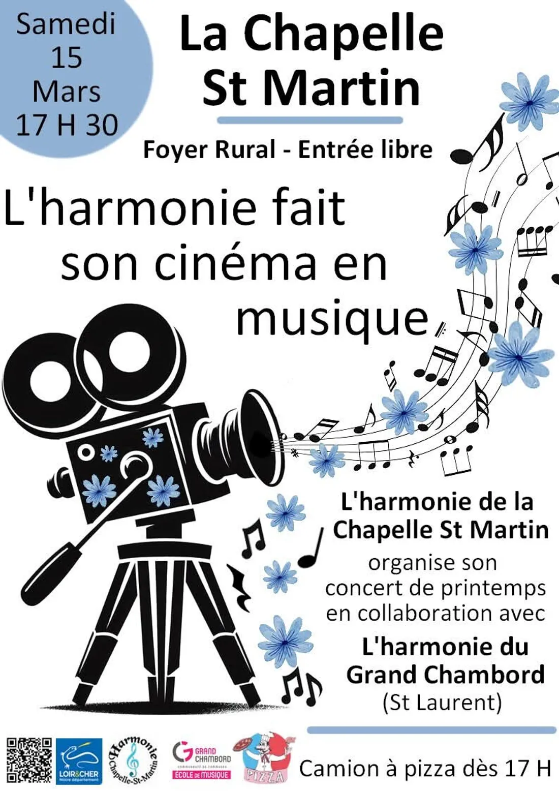 LA CHAPELLE-SAINT-MARTIN-EN-PLAINE (41) - L'harmonie fait son cinéma en musique