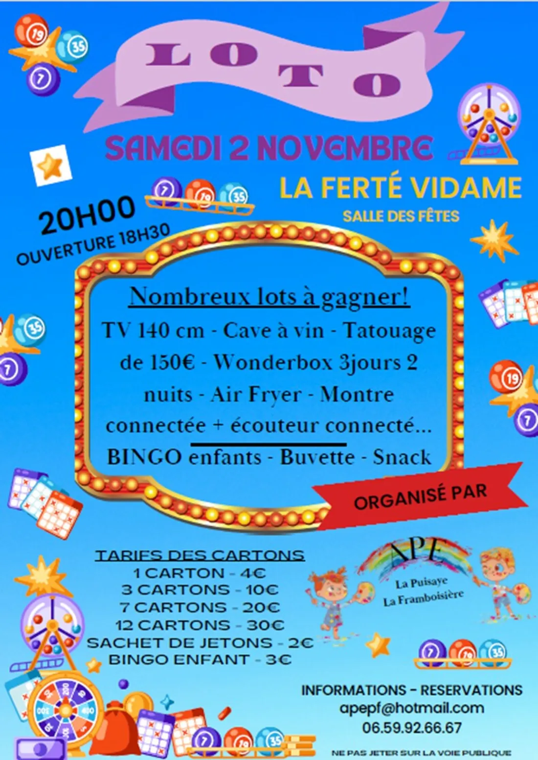 LA FERTÉ-VIDAME - Loto de l'APE La Puisaye La Framboisière