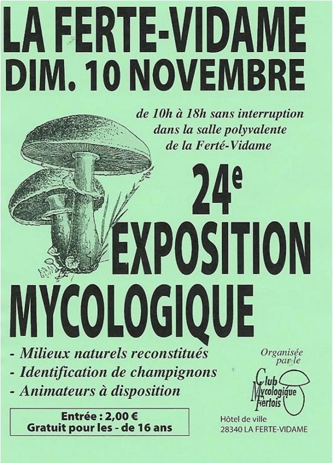 LA FERTÉ-VIDAME - 24e exposition mycologique