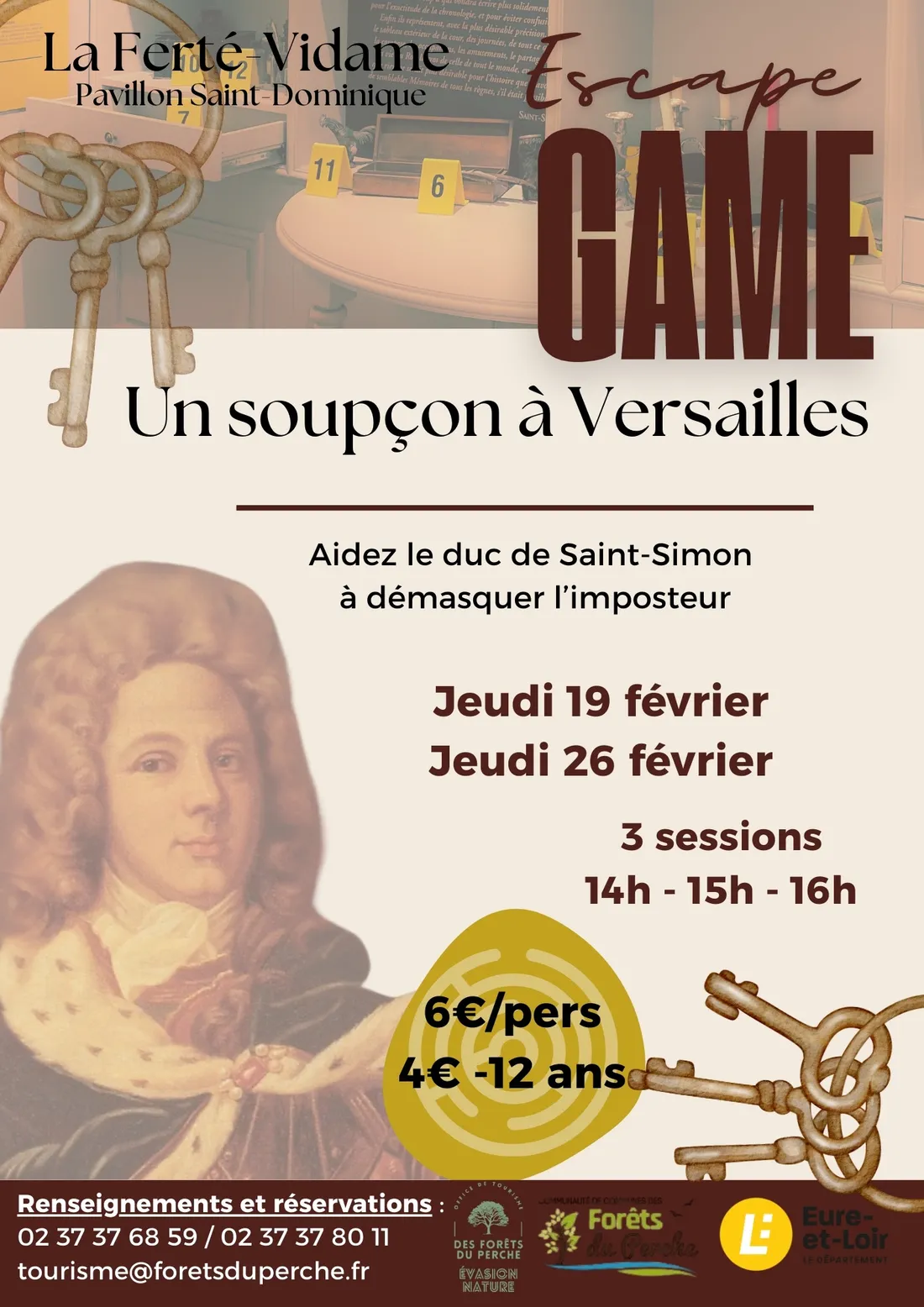 LA FERTÉ-VIDAME - Escape game : Un soupçon à Versailles