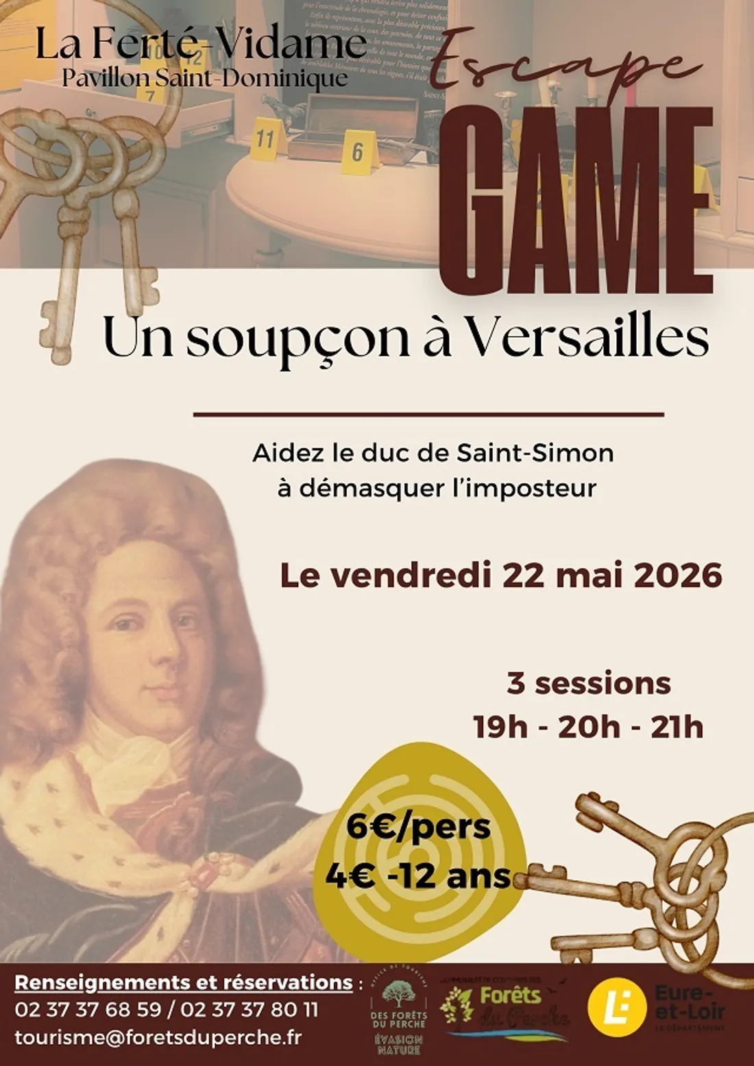 LA FERTÉ-VIDAME - Escape game : Un soupçon à Versailles