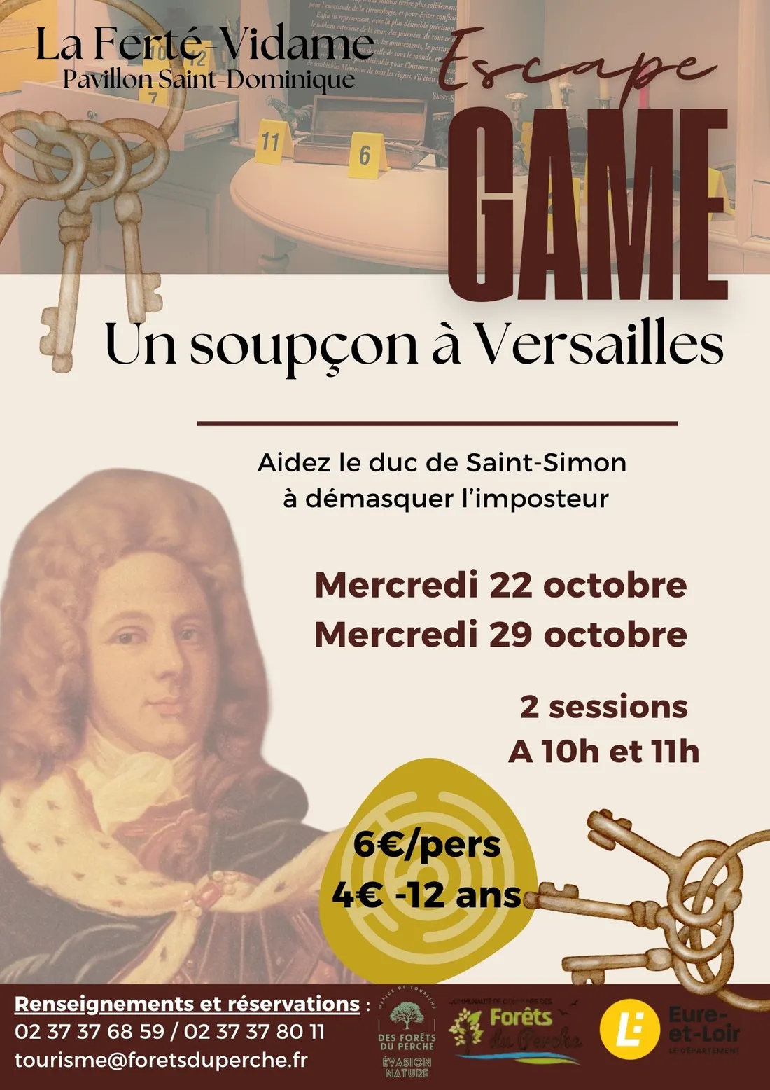 LA FERTÉ-VIDAME - Escape game : Un soupçon à Versailles