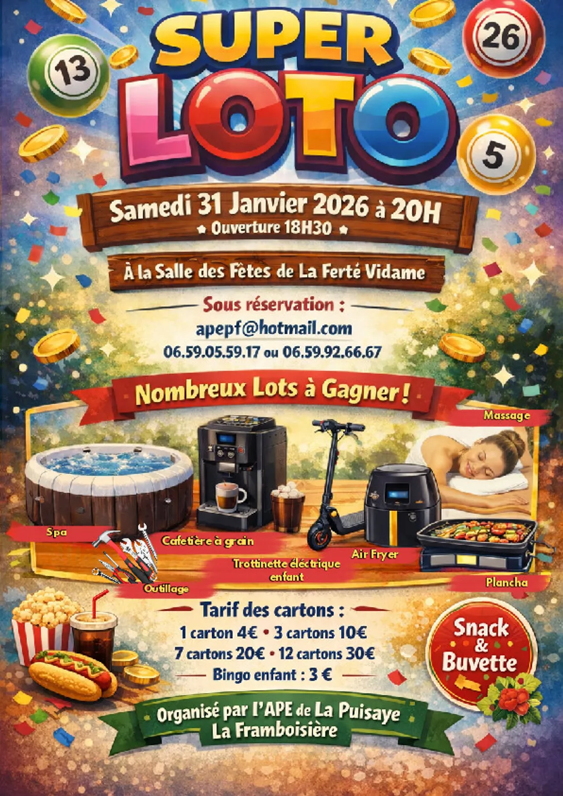 LA FERTÉ-VIDAME - Loto de l'APE de La Puisaye 