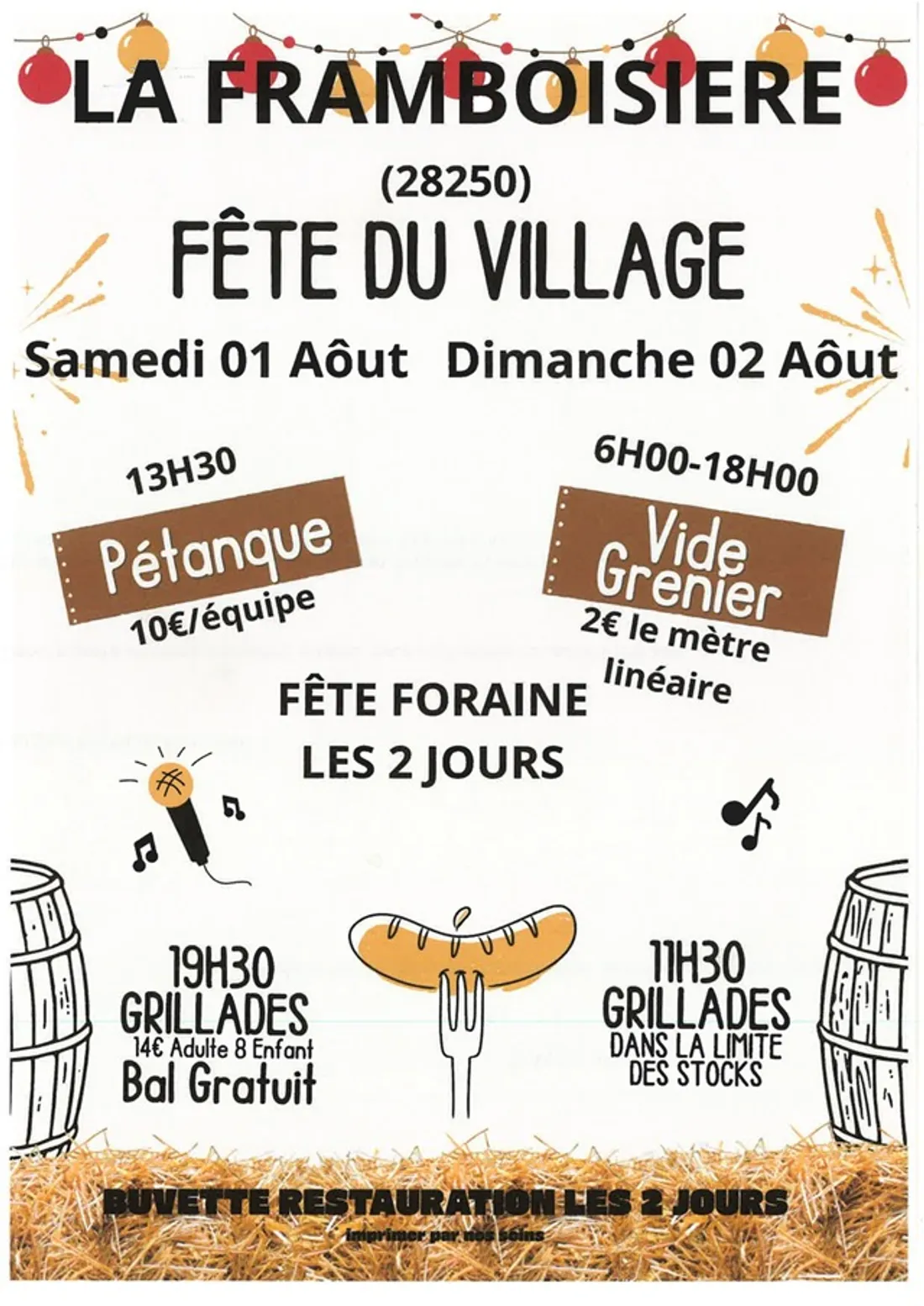 LA FRAMBOISIÈRE - Fête du village : concours de pétanque et grillades