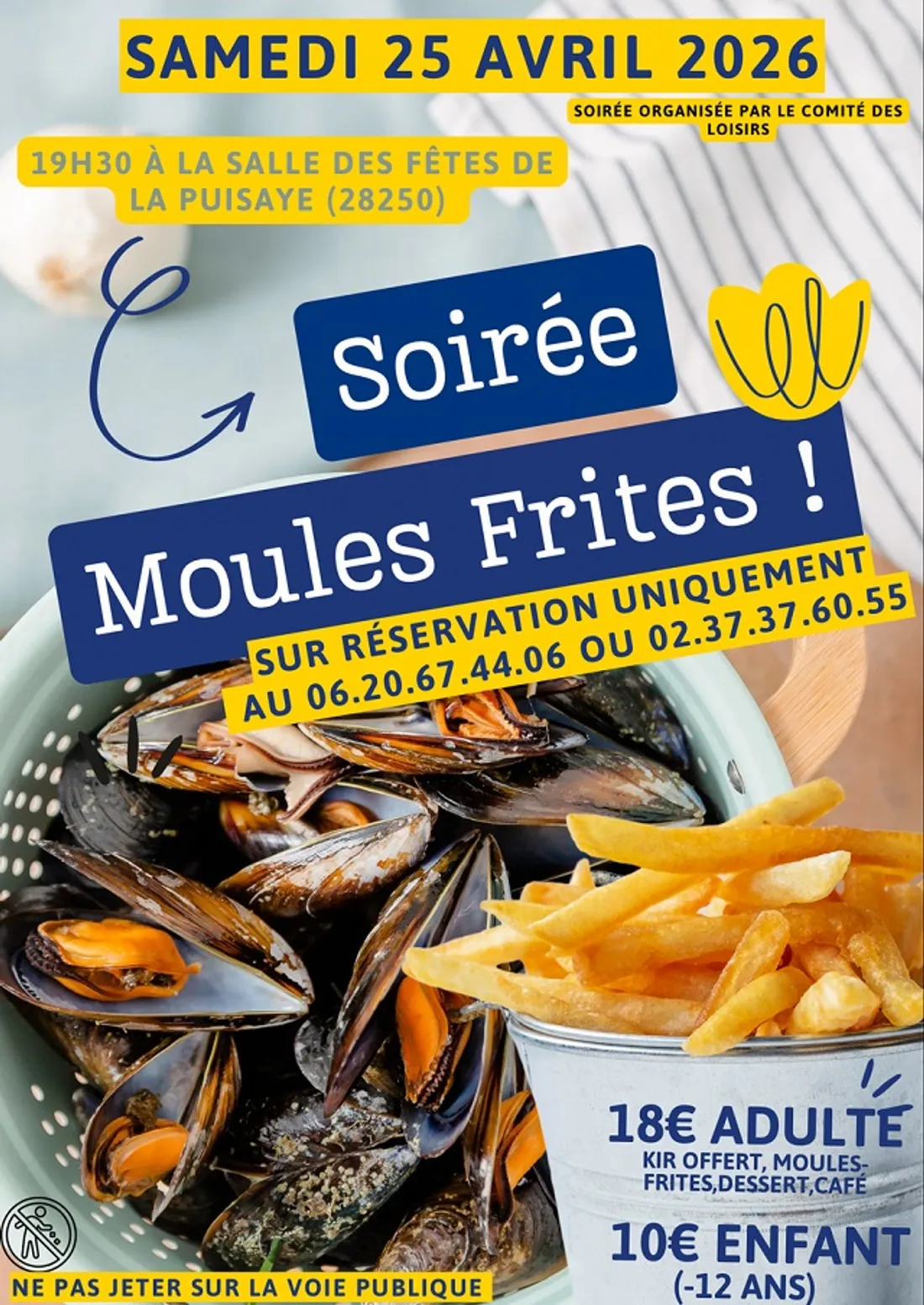 LA PUISAYE - Soirée moules frites du comité des loisirs