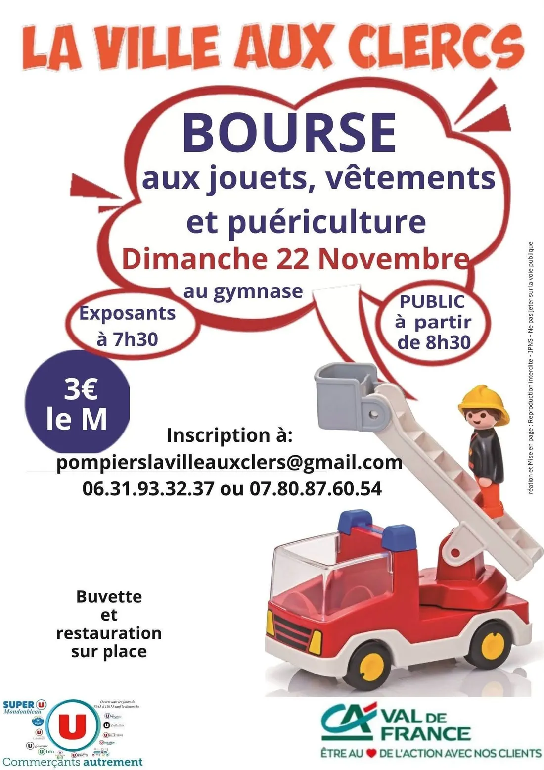 LA VILLE-AUX-CLERCS (41) - Bourse aux jouets, vêtements et puériculture