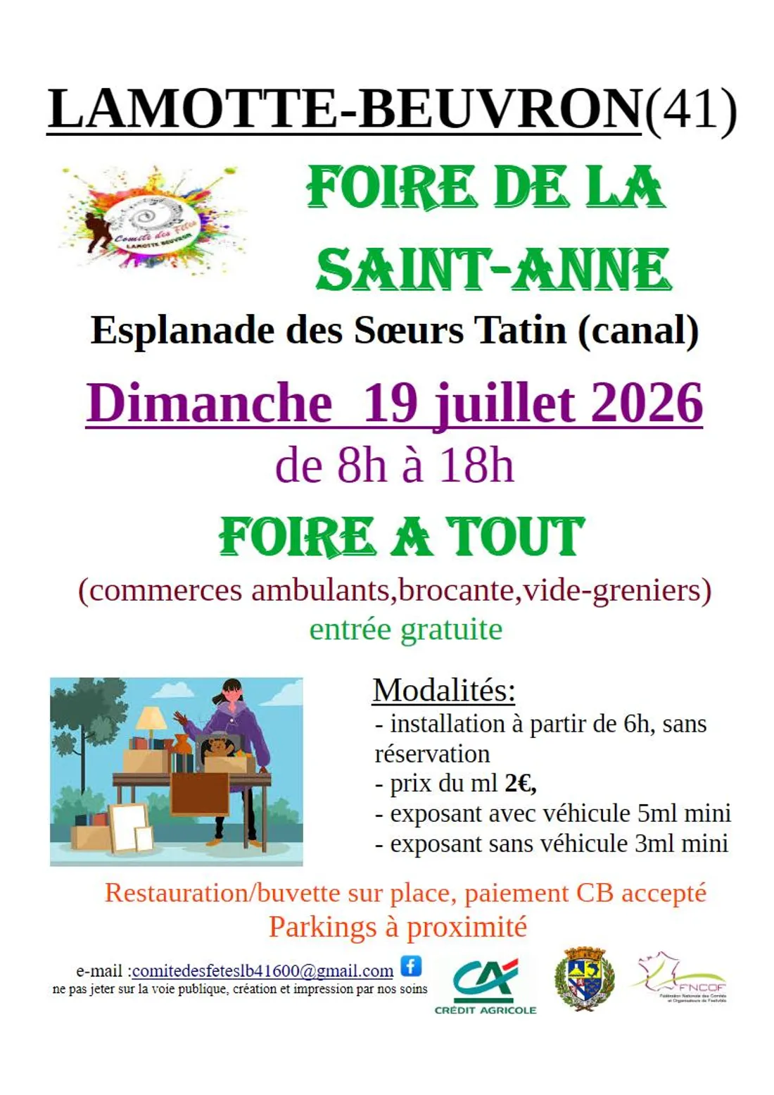 LAMOTTE-BEUVRON (41) - Foire de la Sainte-Anne : Foire à tout
