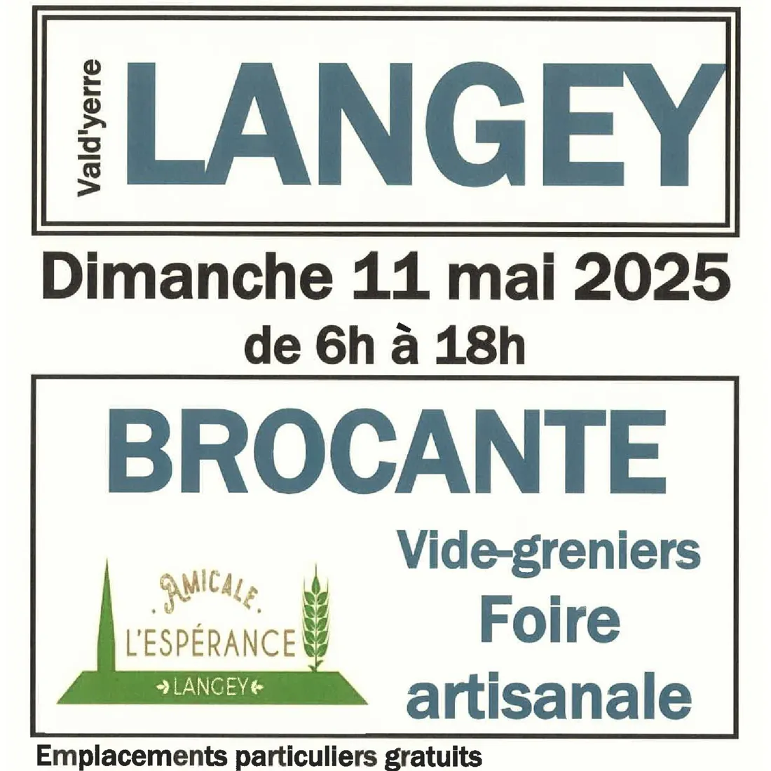 LANGEY - Brocante, vide-greniers et foire artisanale