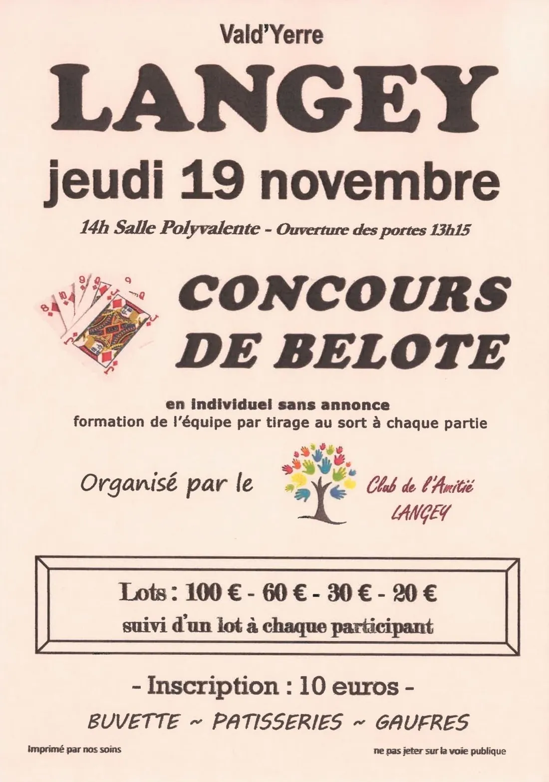 LANGEY - Concours de belote