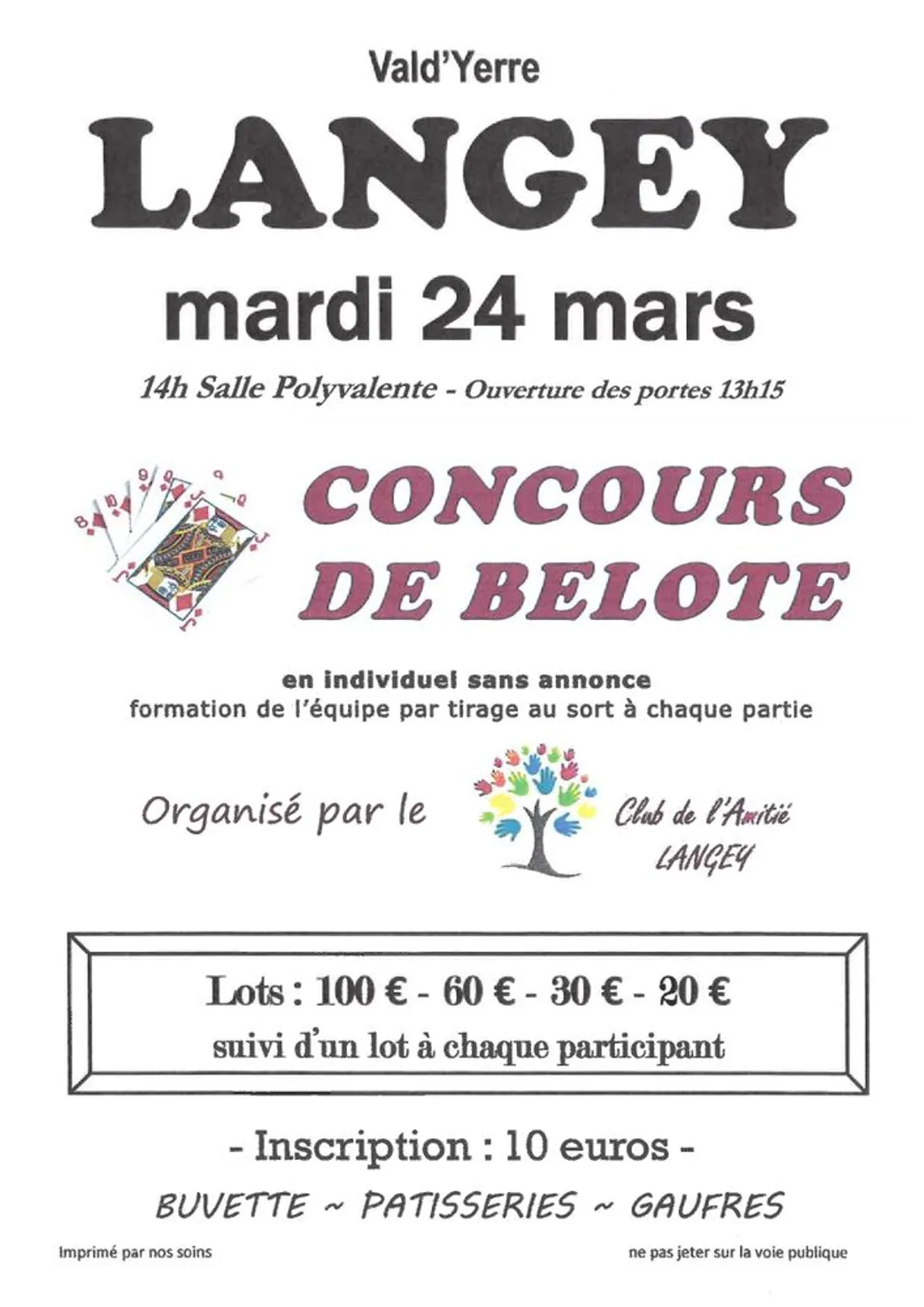 LANGEY - Concours de belote