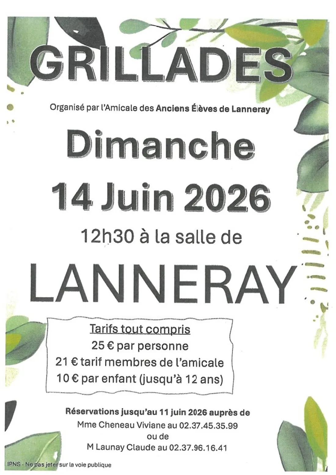 LANNERAY - Grillades de l'amicale des anciens élèves