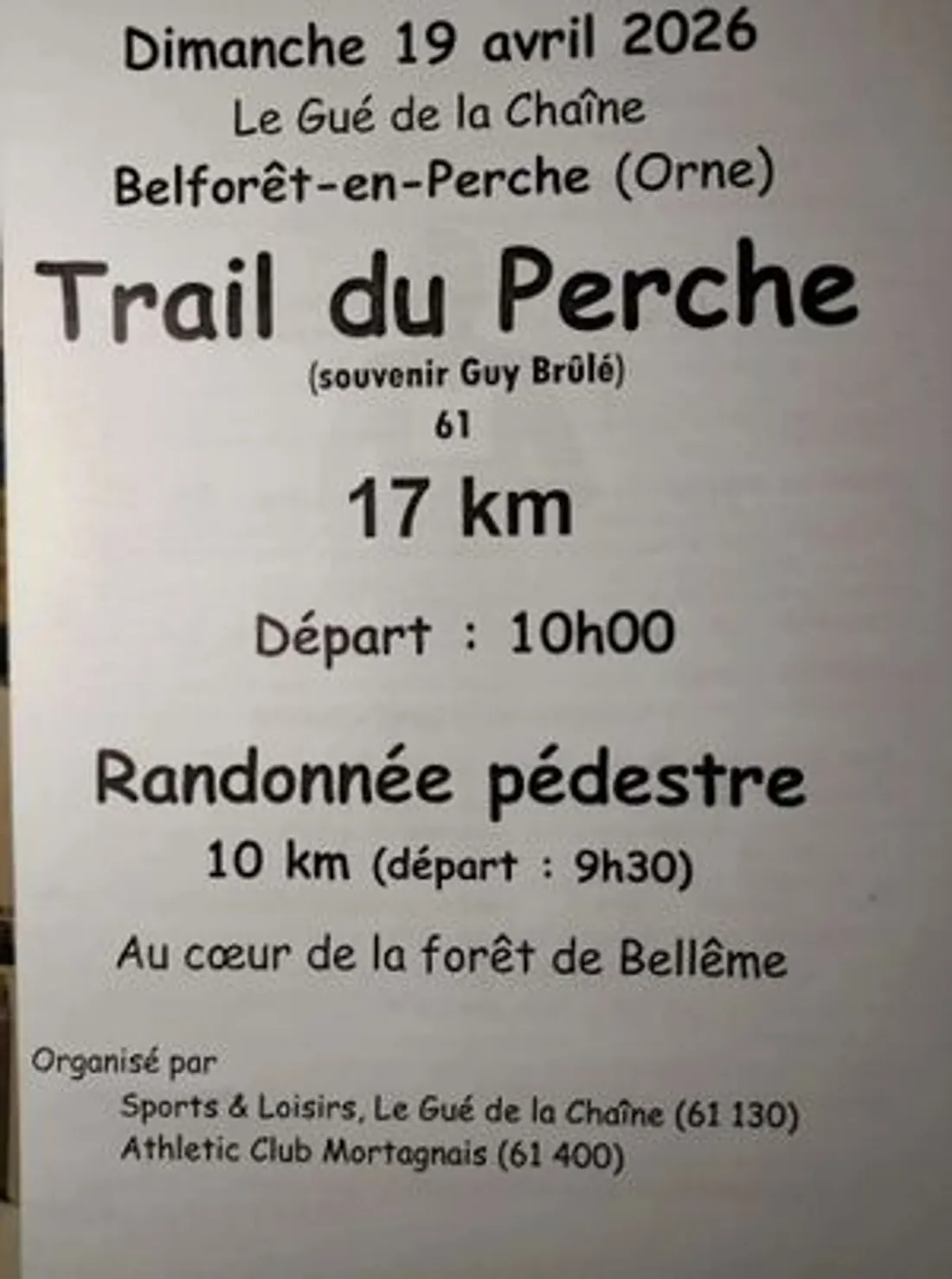 LE GUÉ-DE-LA-CHAÎNE (61) - Trail du Perche