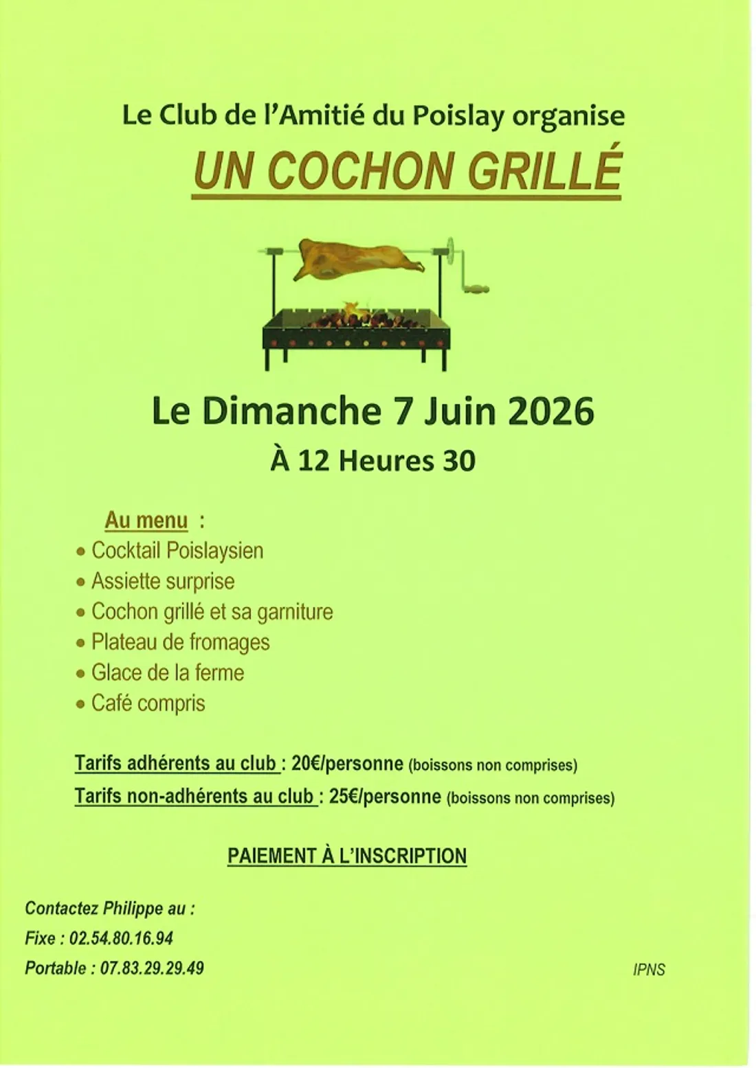 LE POISLAY (41) - Cochon grillé du club de l'amitié
