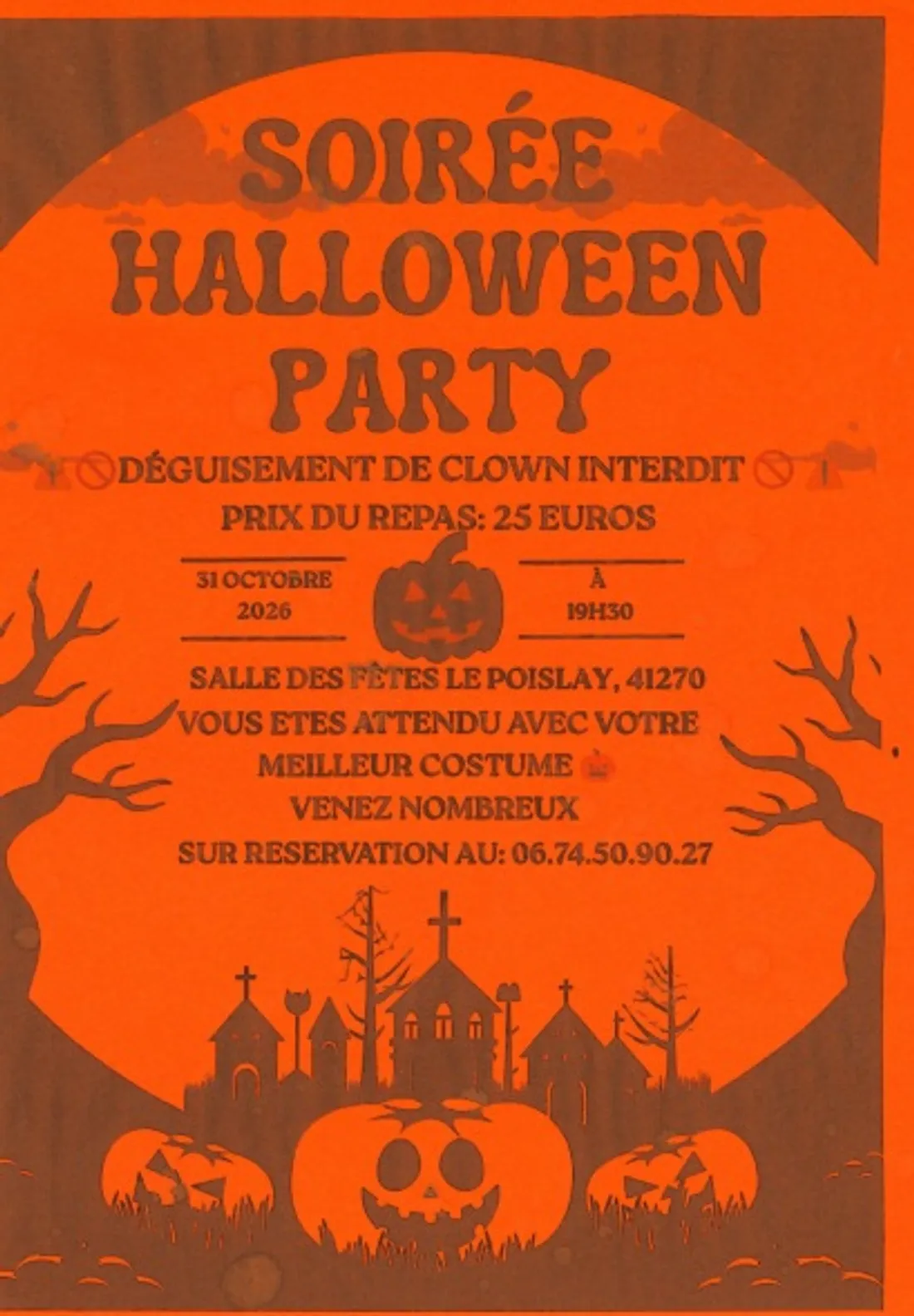 LE POISLAY (41) - Soirée Halloween du comité des fêtes