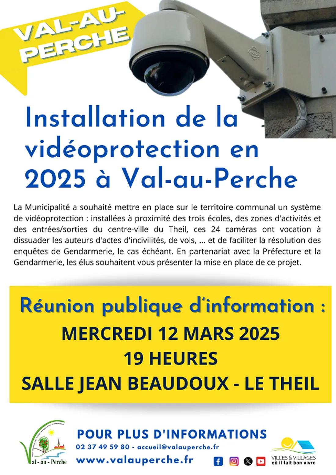 LE THEIL-SUR-HUISNE (61) - Réunion publique : installation de la vidéoprotection