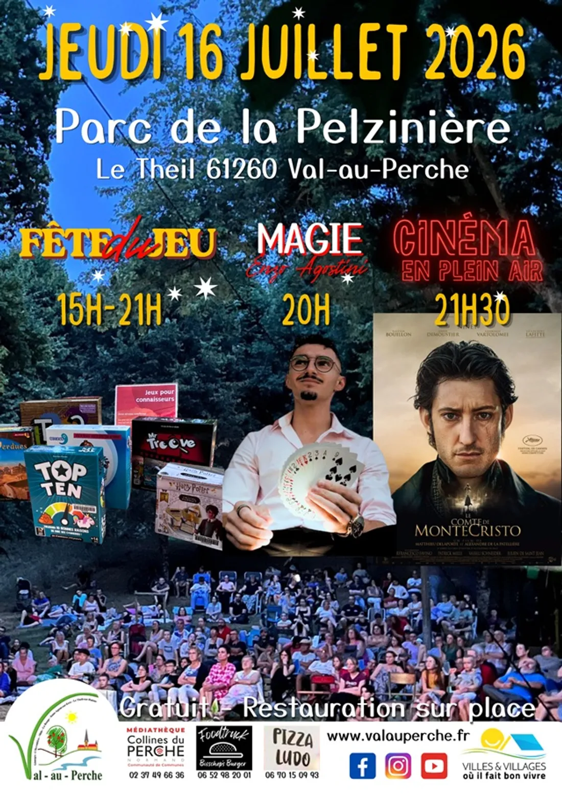 LE THEIL-SUR-HUISNE (61) - Fête du jeu, magie, cinéma en plein air