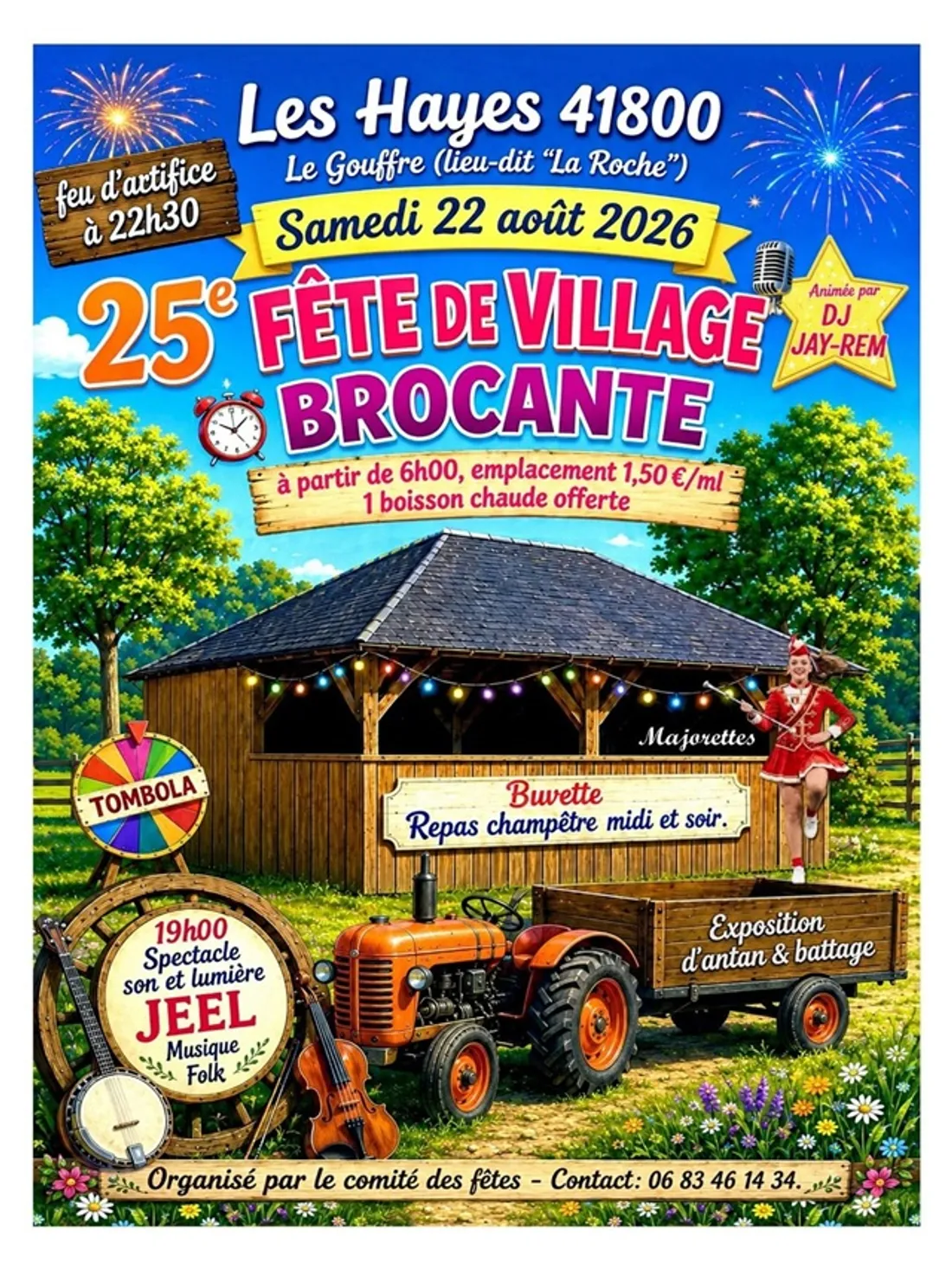 LES HAYES (41) - 25e fête de village : brocante et animations