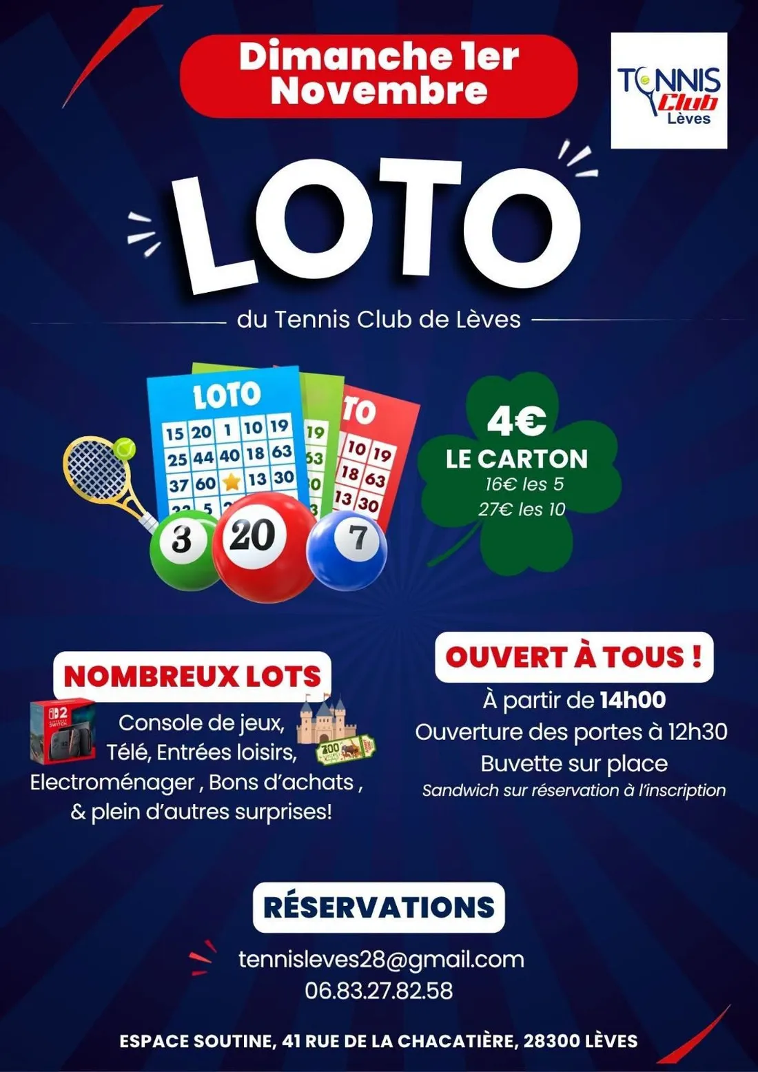 LÈVES - Loto du Tennis Club de Lèves