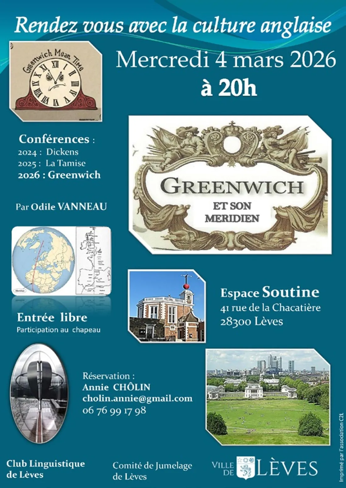 LÈVES - Conférence : Greenwich et son méridien