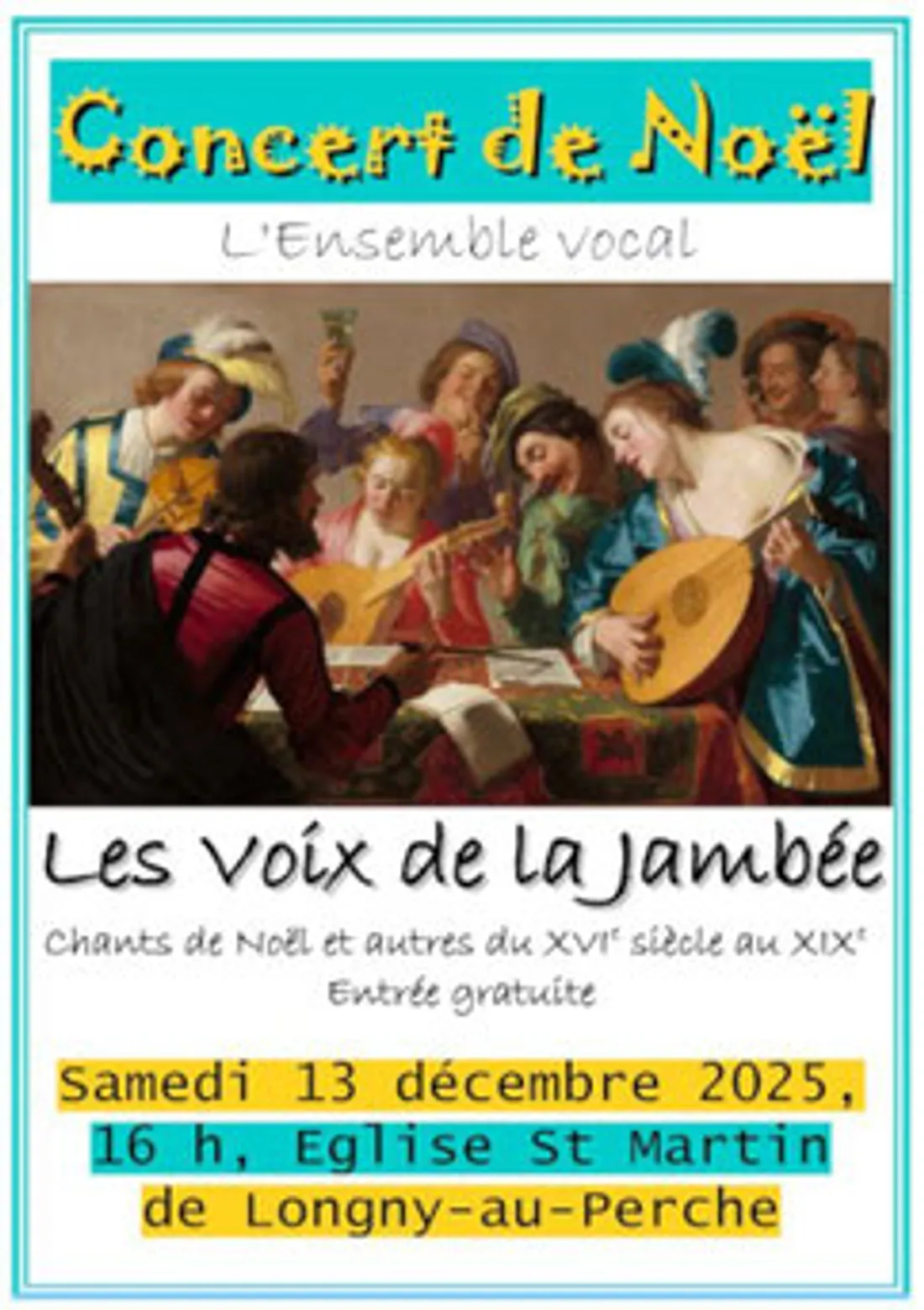 LONGNY-AU-PERCHE (61) - Concert de Noël avec Les Voix de la Jambée