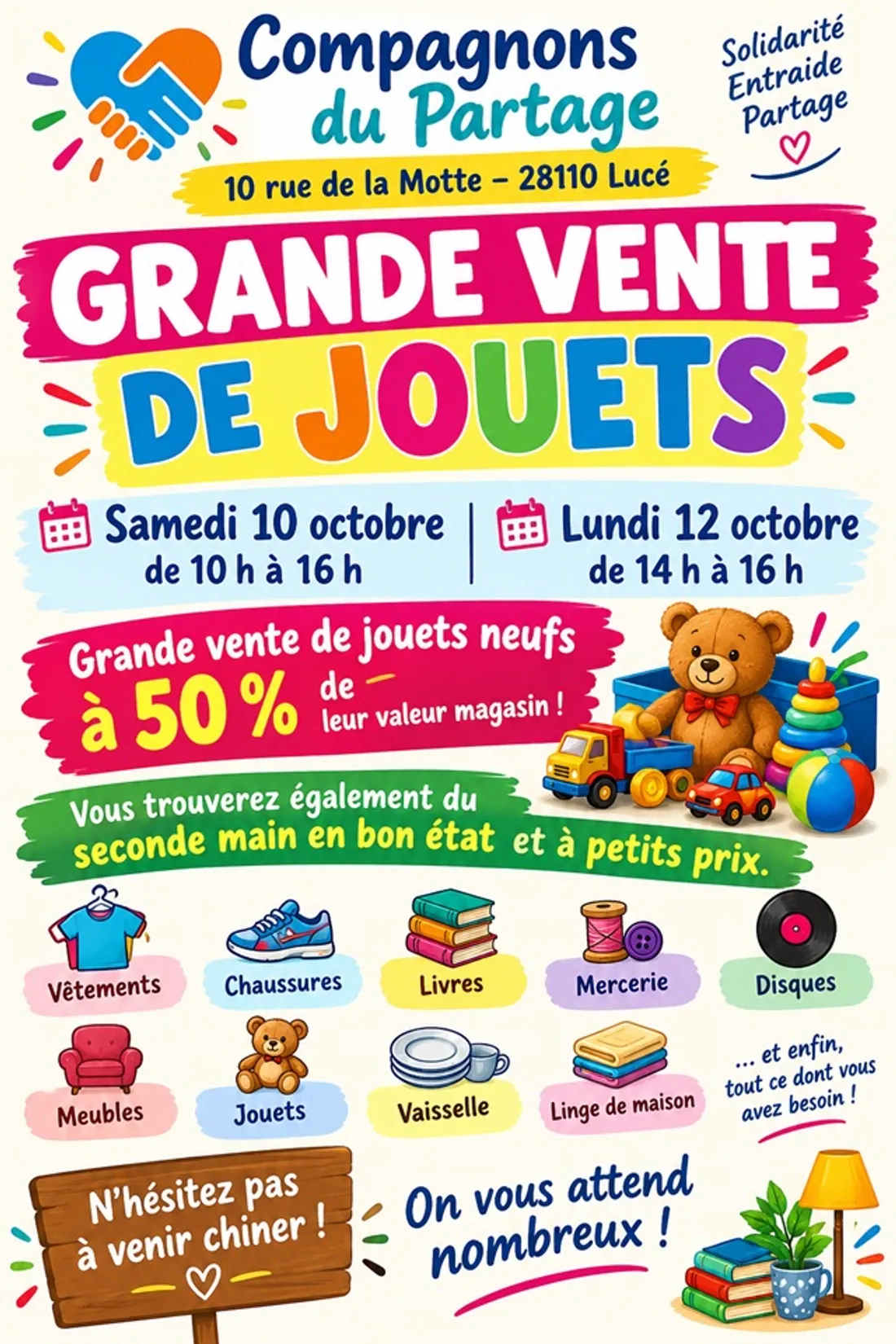 LUCÉ - Grande vente de jouets des Compagnons du Partage