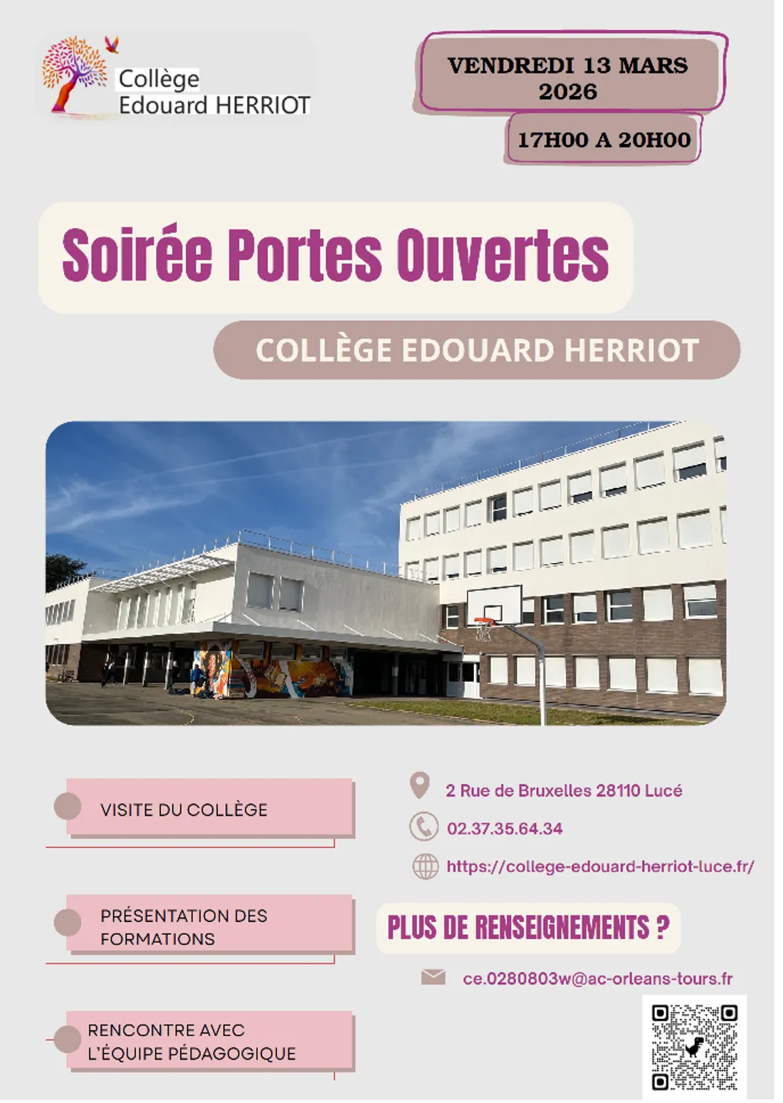 LUCÉ - Soirée portes ouvertes du collège Édouard Herriot