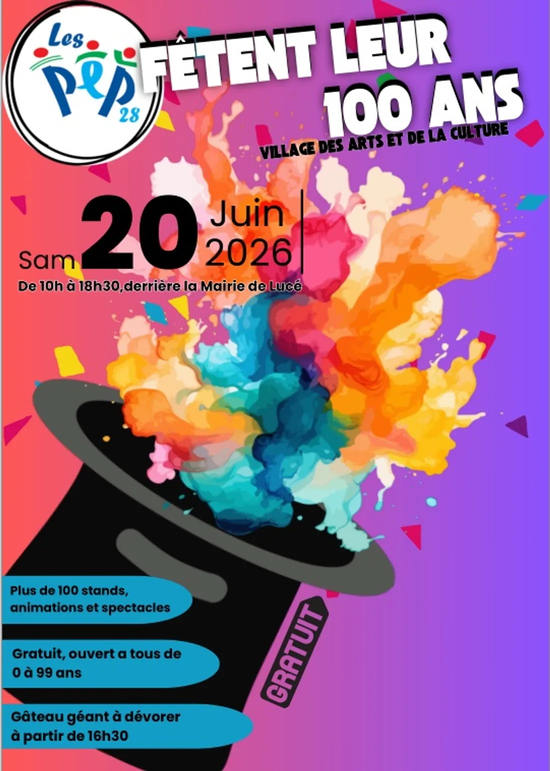 LUCÉ - Les Pep28 fêtent leur 100 ans : village des arts et de la culture