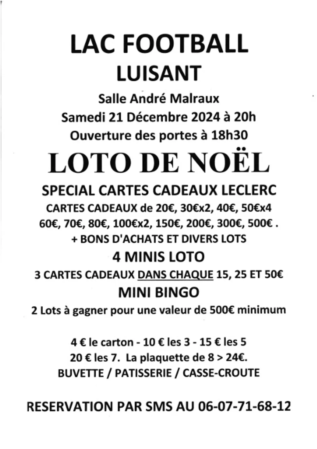 LUISANT - Loto du LAC Football