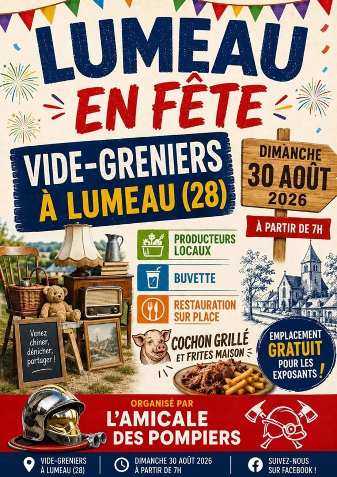 LUMEAU - Vide-greniers de l'amicale des pompiers