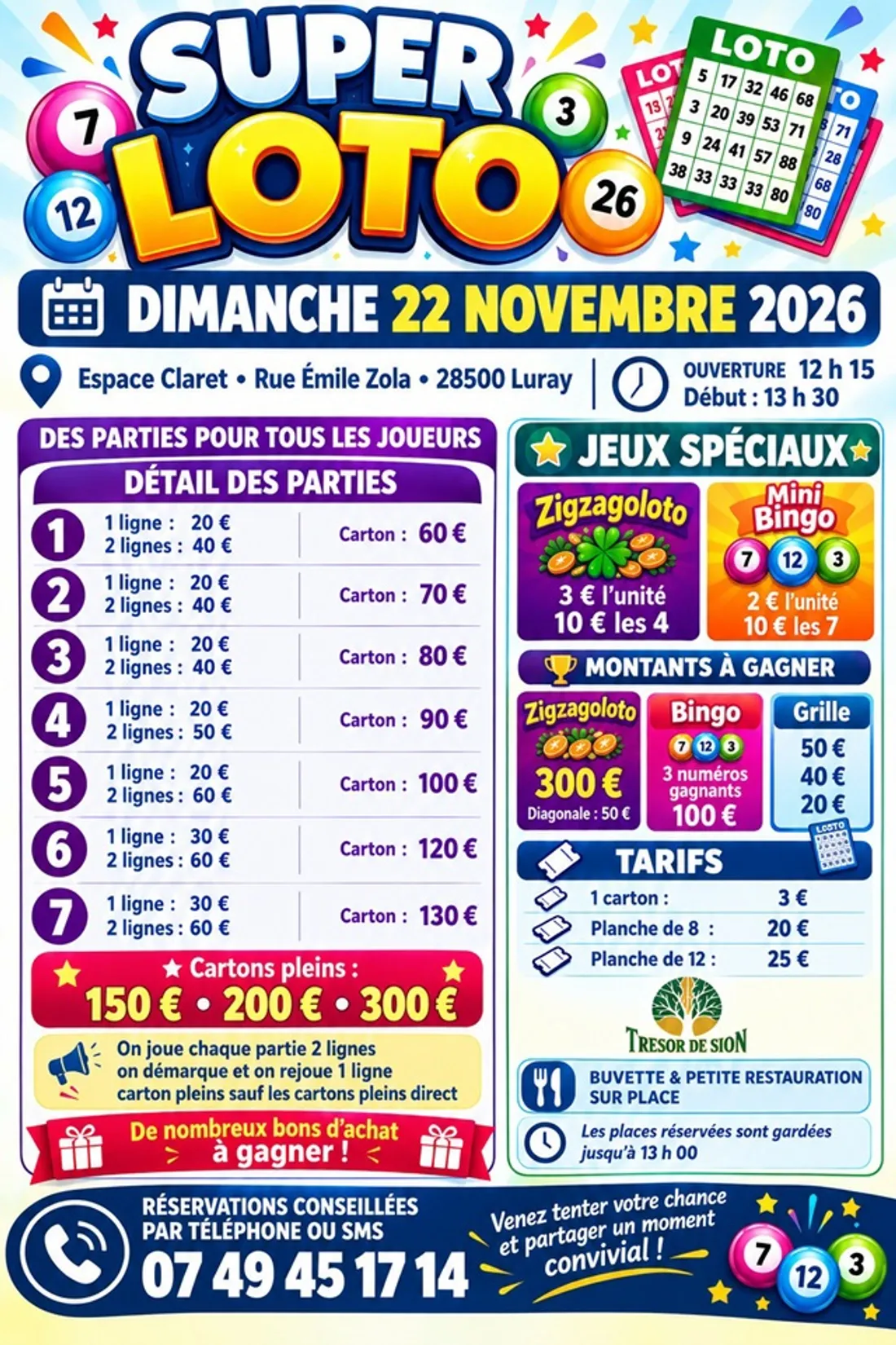 LURAY - Loto de l'association Trésor de Sion
