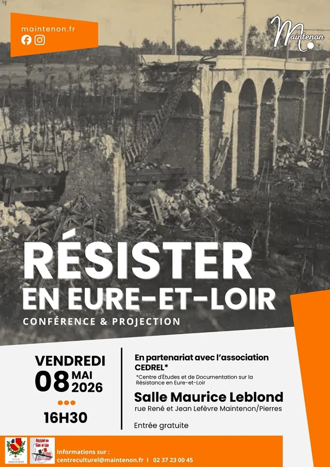MAINTENON - Conférence et projection : Résister en Eure-et-Loir
