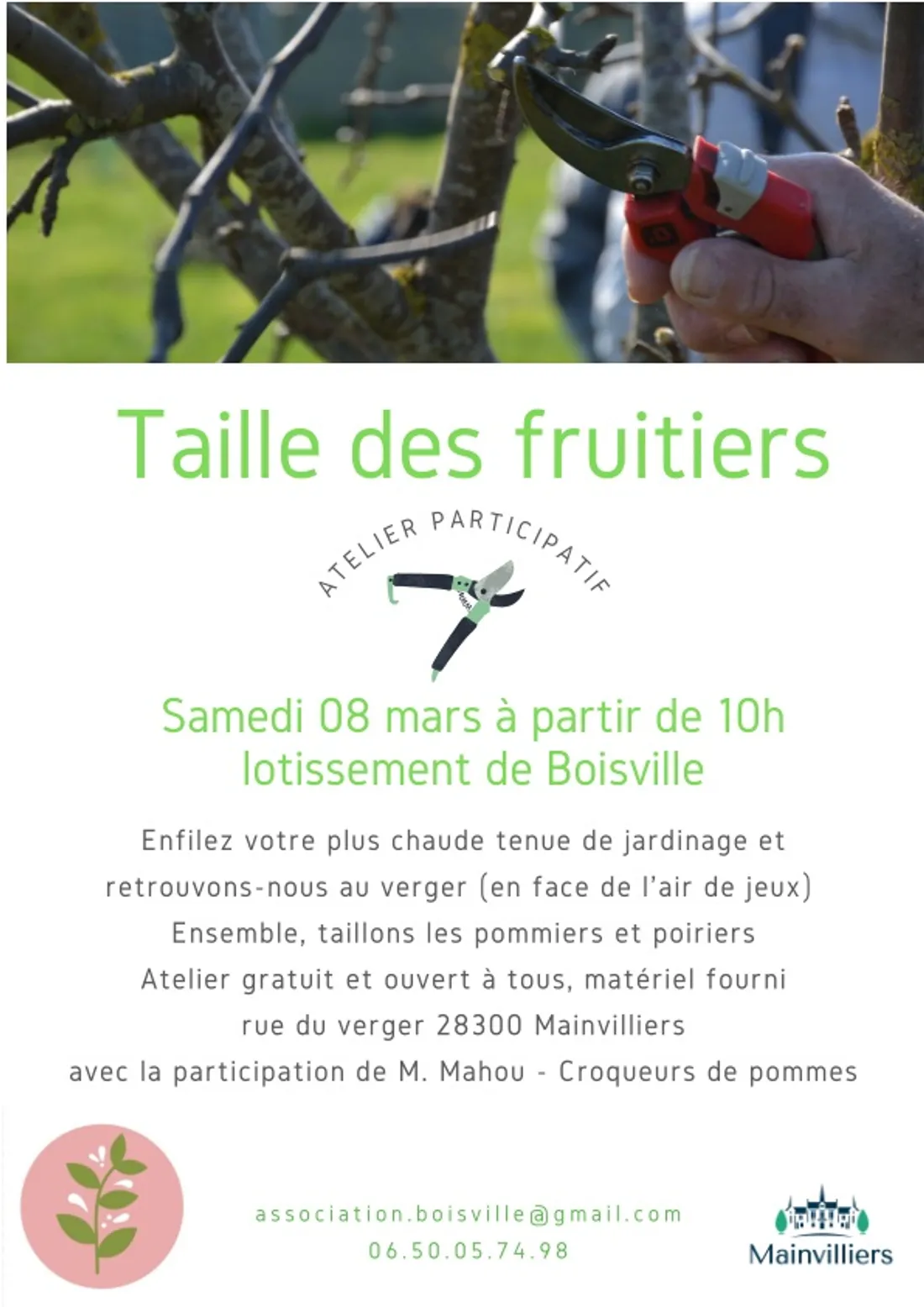 MAINVILLIERS - Atelier : Taille des fruitiers