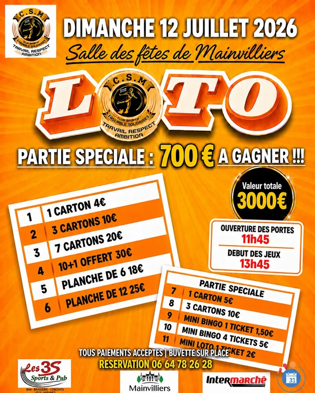 MAINVILLIERS - Loto du CSM Football