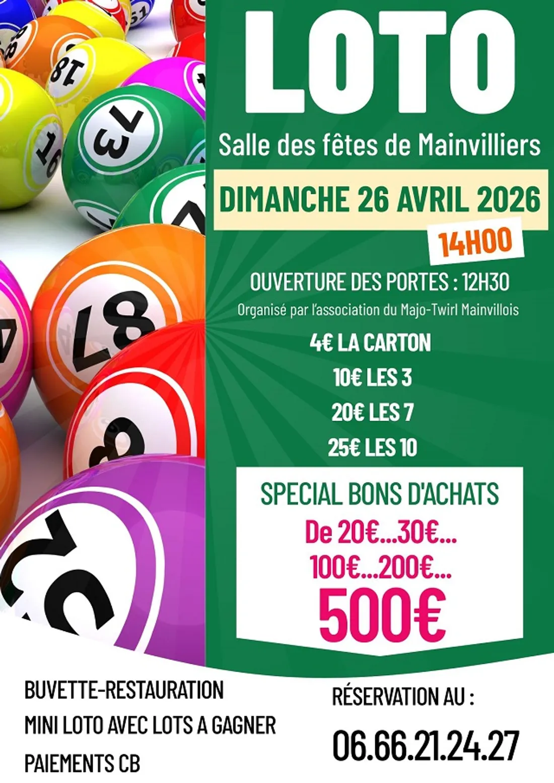 MAINVILLIERS - Loto du Majo-Twirl Mainvillois