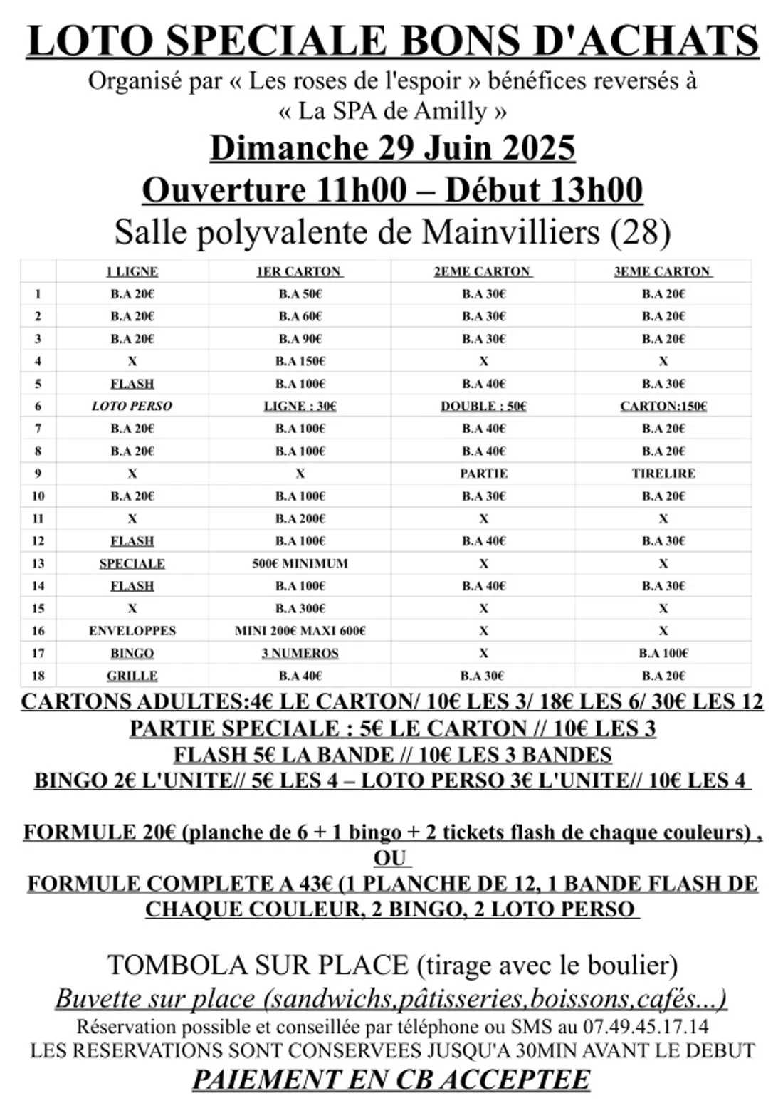 MAINVILLIERS - Loto des Roses de l'Espoir