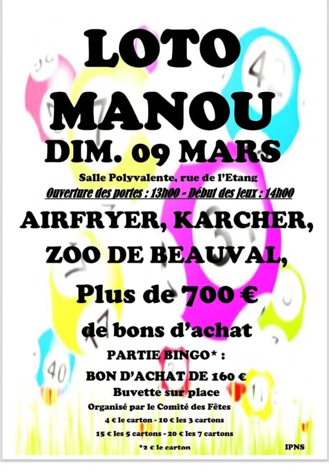 MANOU - Loto du comité des fêtes