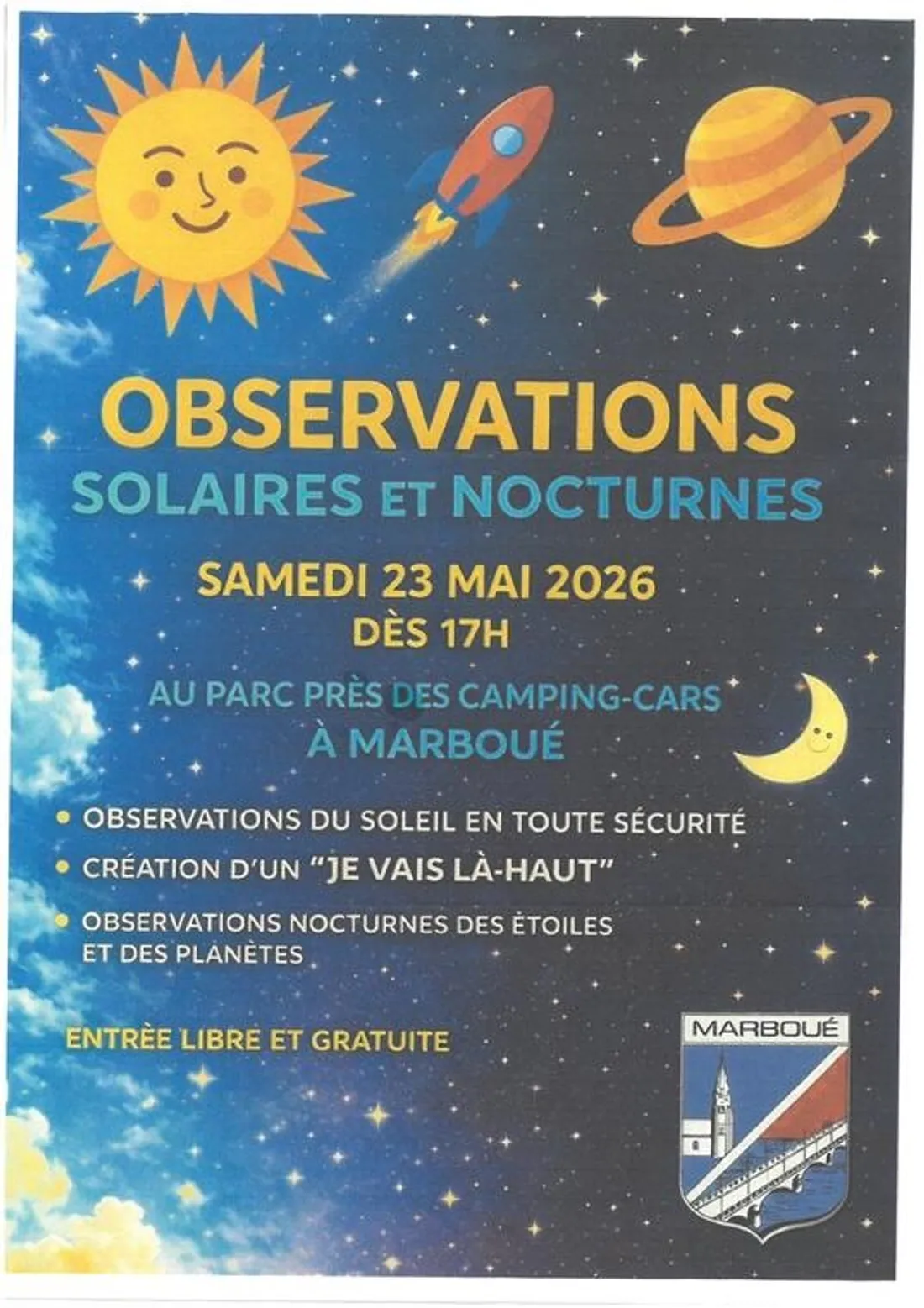 MARBOUÉ - Observations solaires et nocturne