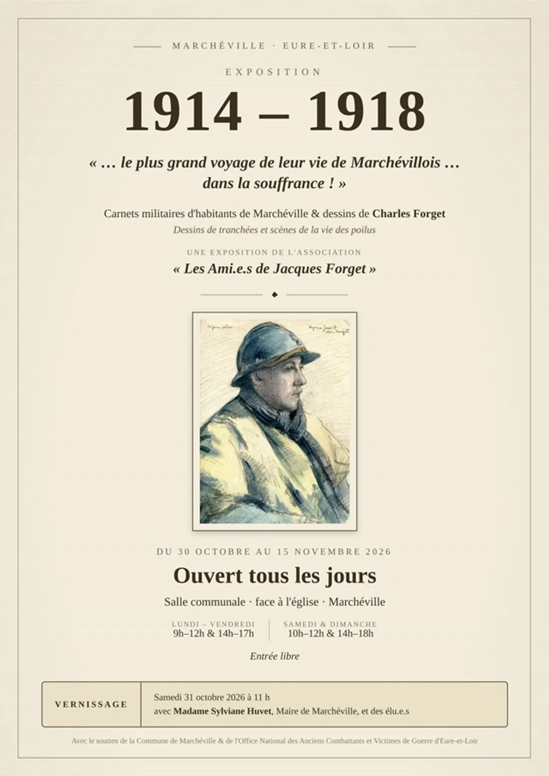 MARCHÉVILLE - Exposition : 1914-1918, le plus grand voyage de leur vie de Marchévillois