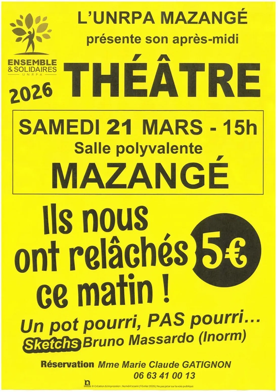 MAZANGÉ (41) - Théâtre : Ils nous ont relâchés ce matin