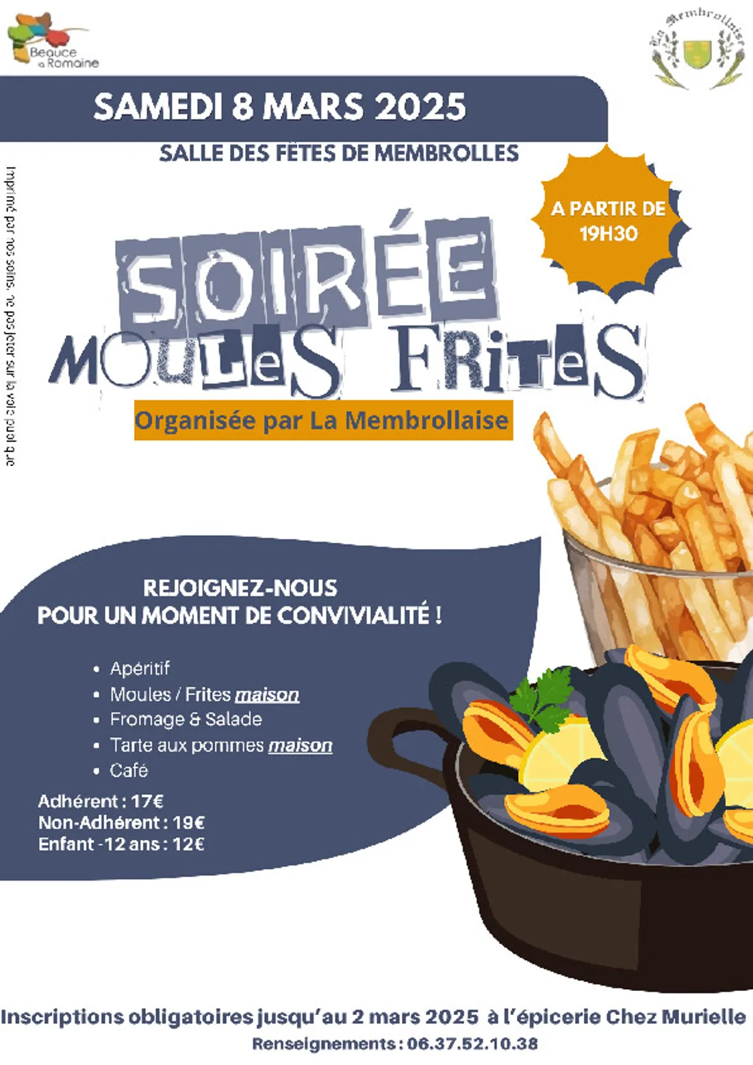 MEMBROLLES (41) - Soirée moules frites de la Membrollaise