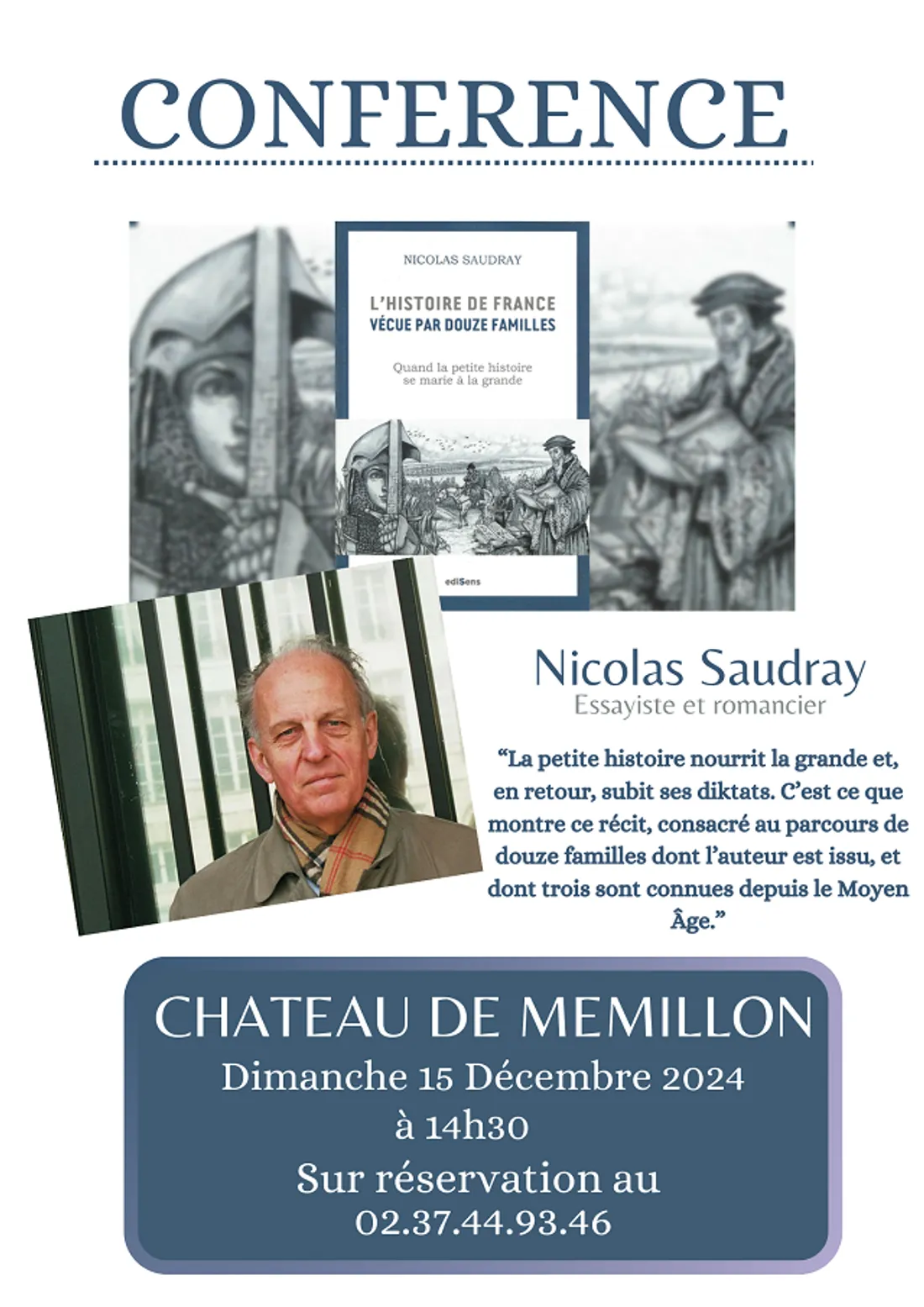 SAINT-MAUR-SUR-LE-LOIR - Conférence : l'histoire de France vécue par douze familles